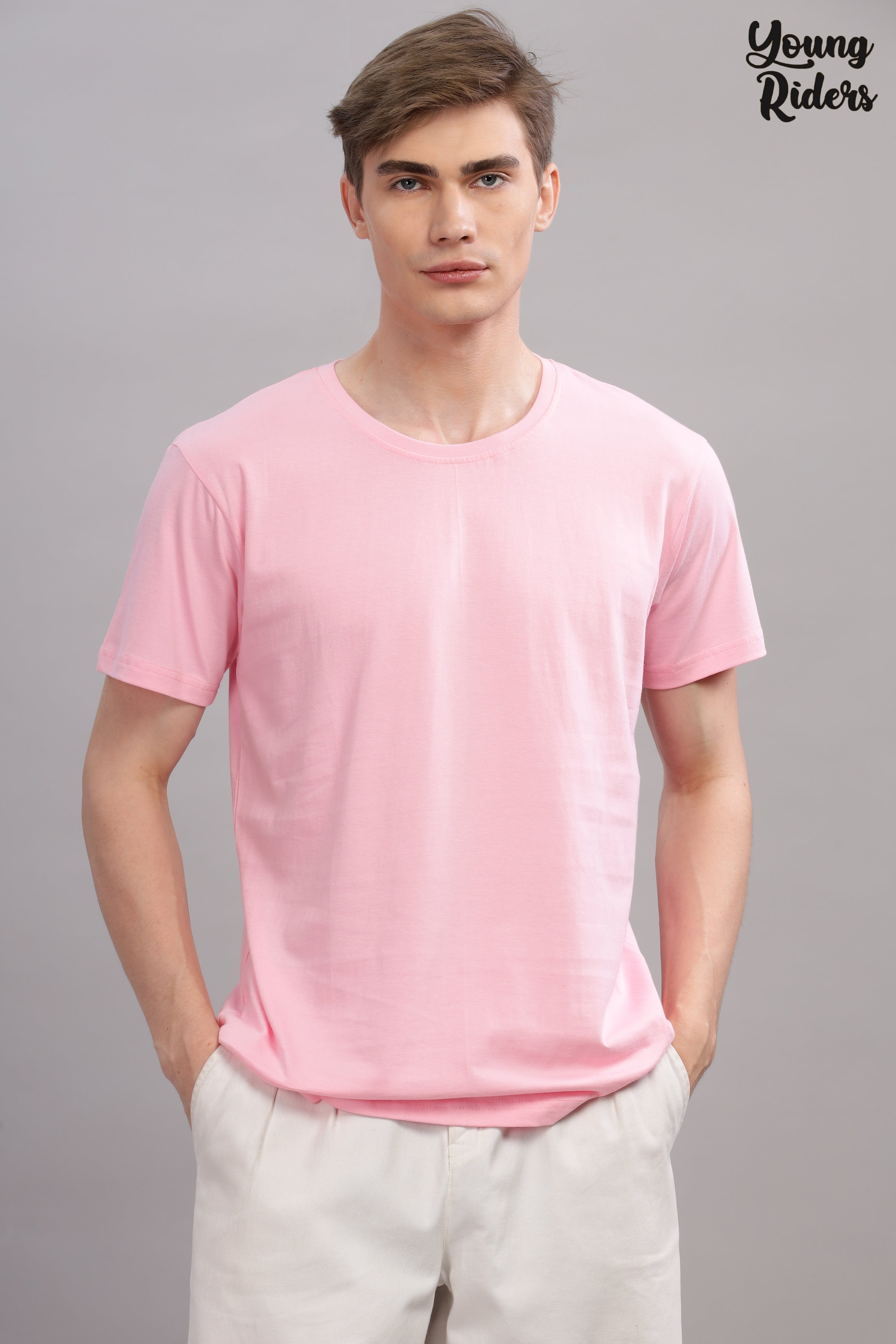 Pink Plain Regular T-Shirt