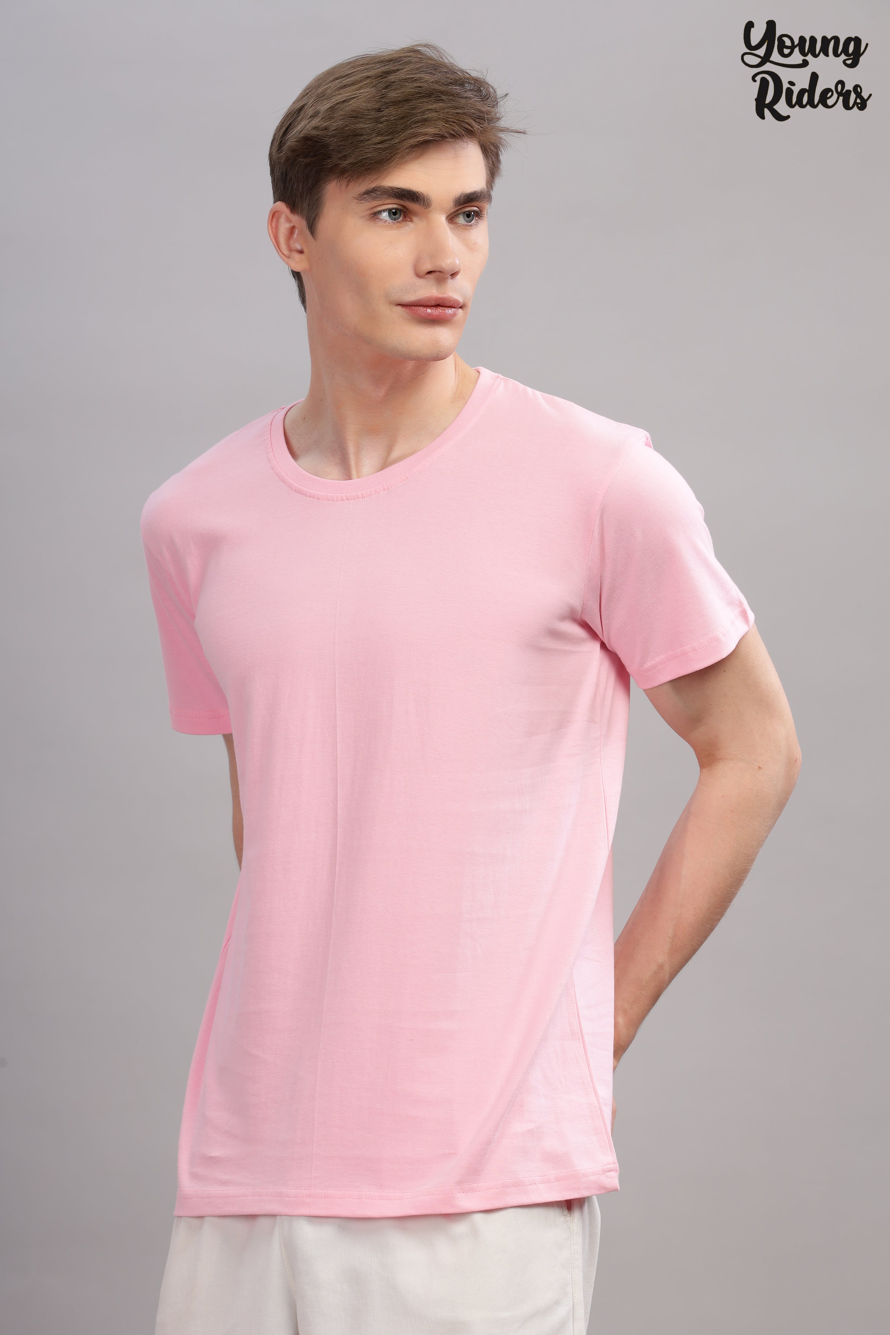 Pink Plain Regular T-Shirt