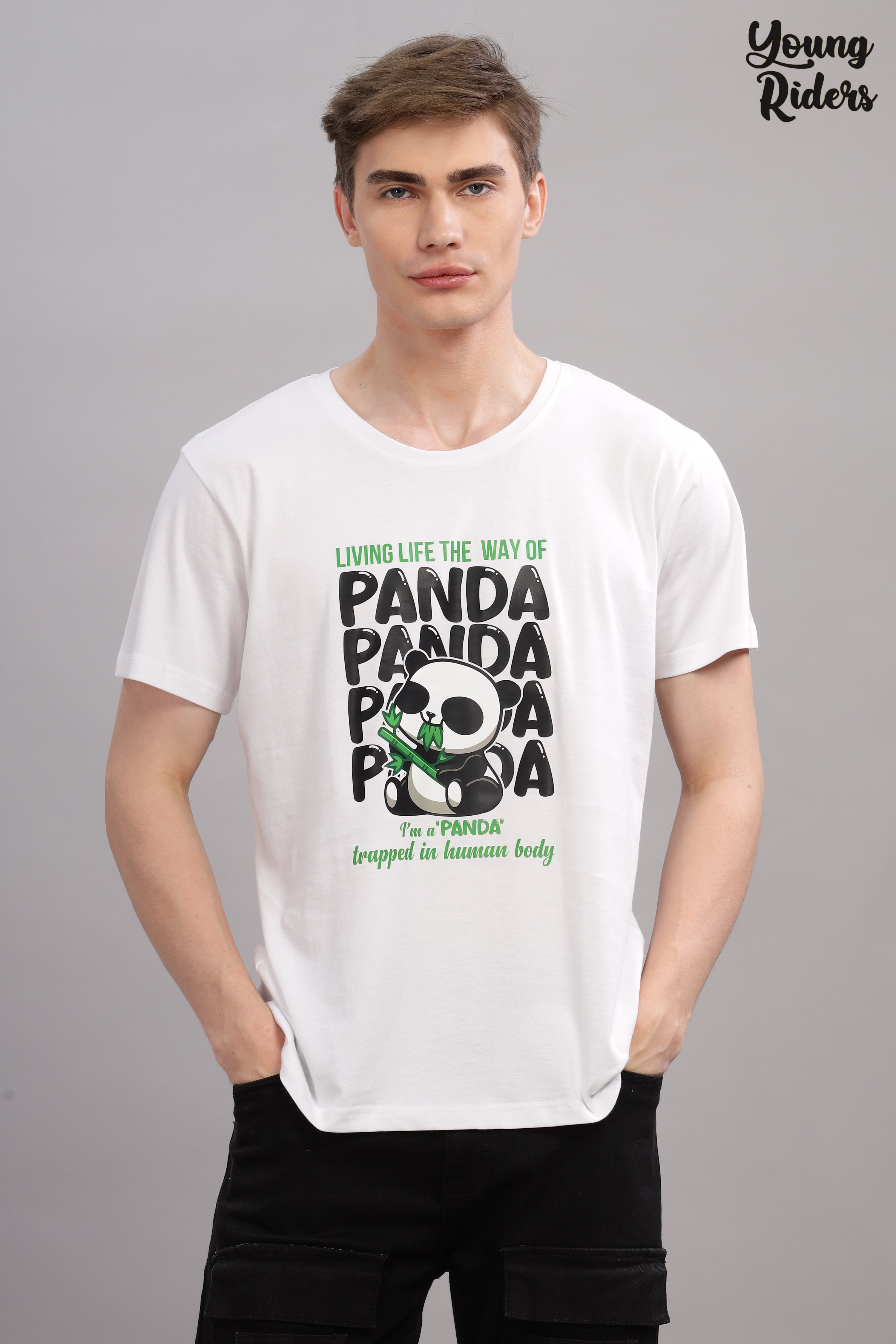 White - Panda Printed T-shirt