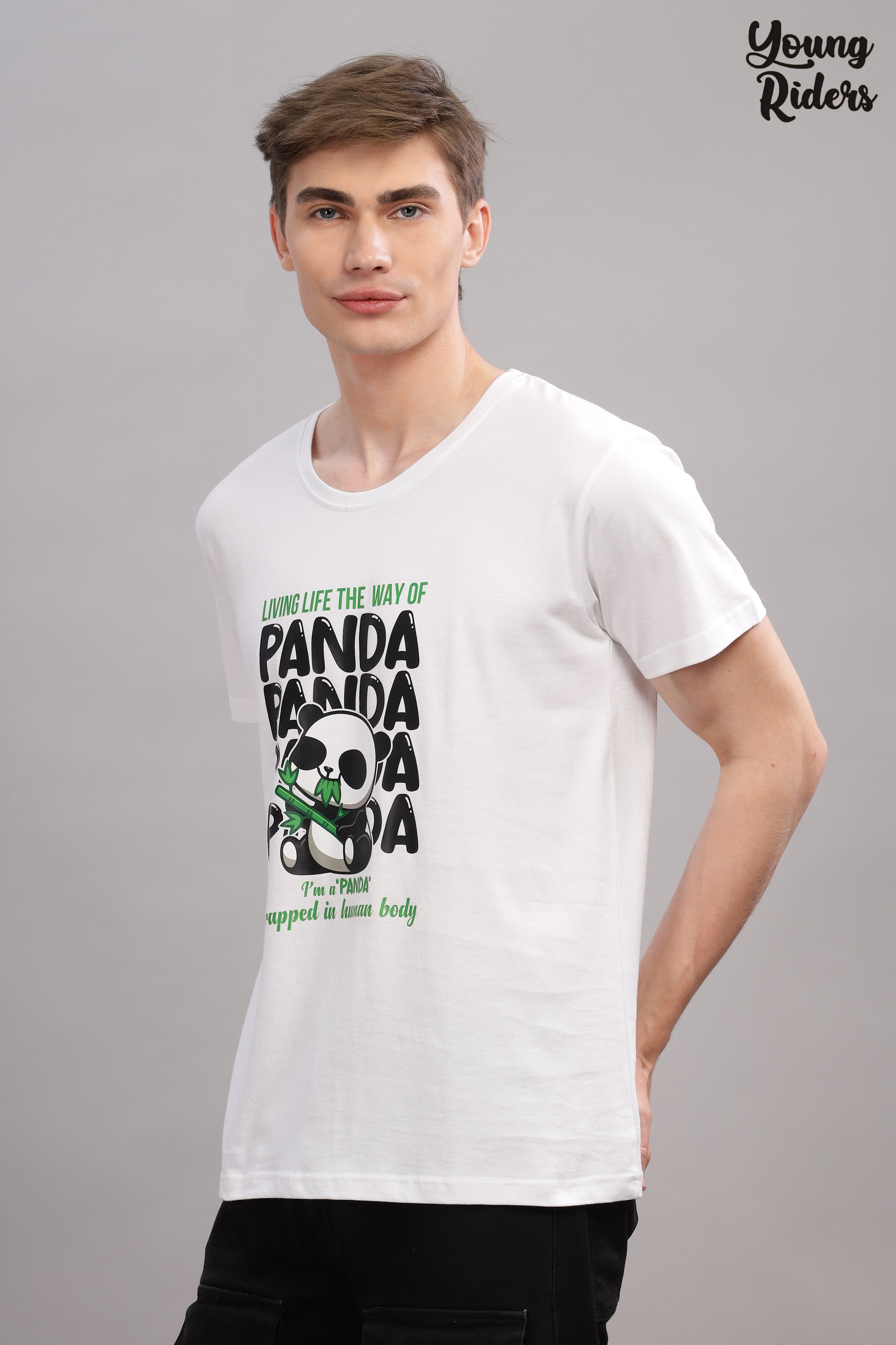 White - Panda Printed T-shirt