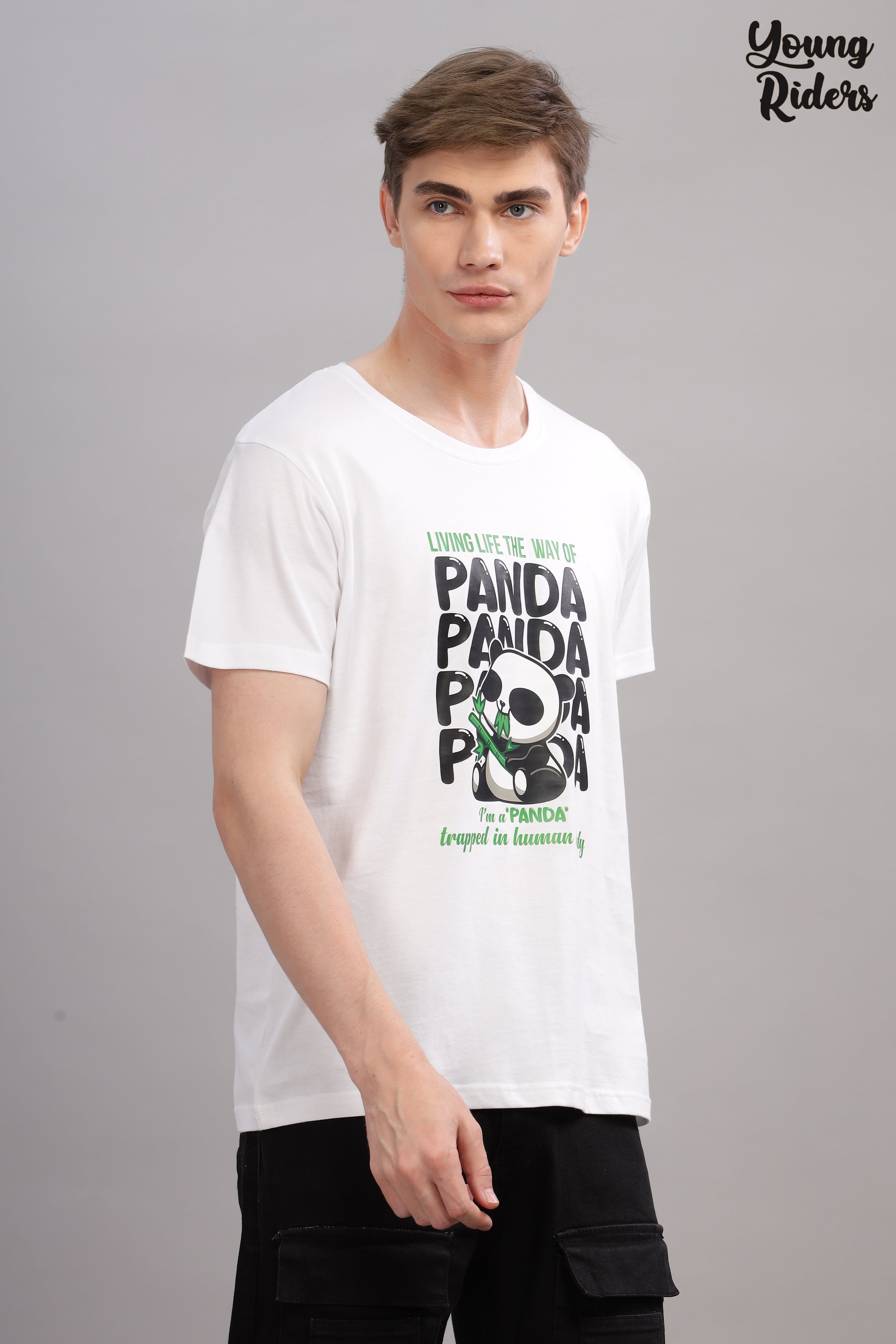 White - Panda Printed T-shirt