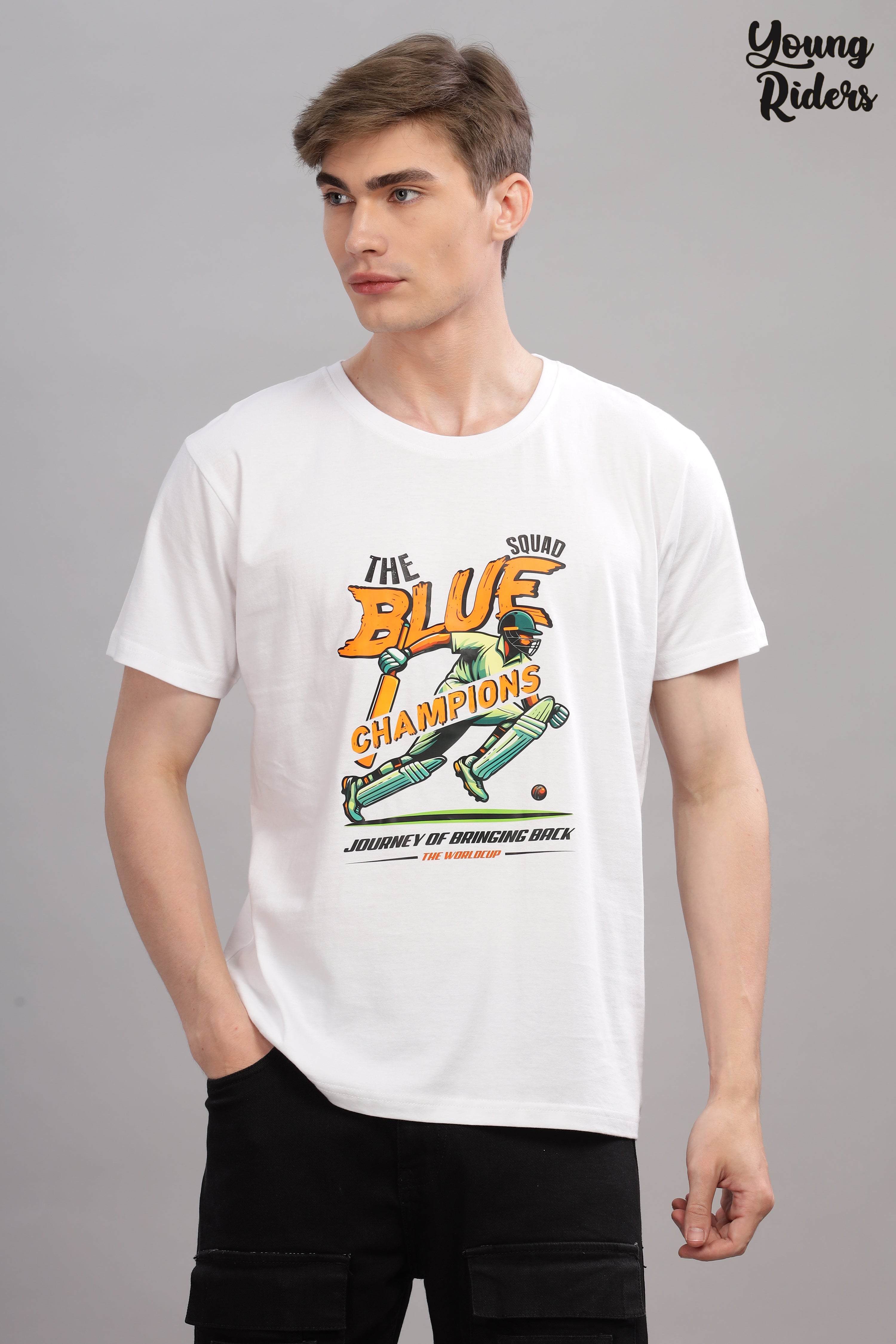 White - Cricket Champions Printed T-shirt