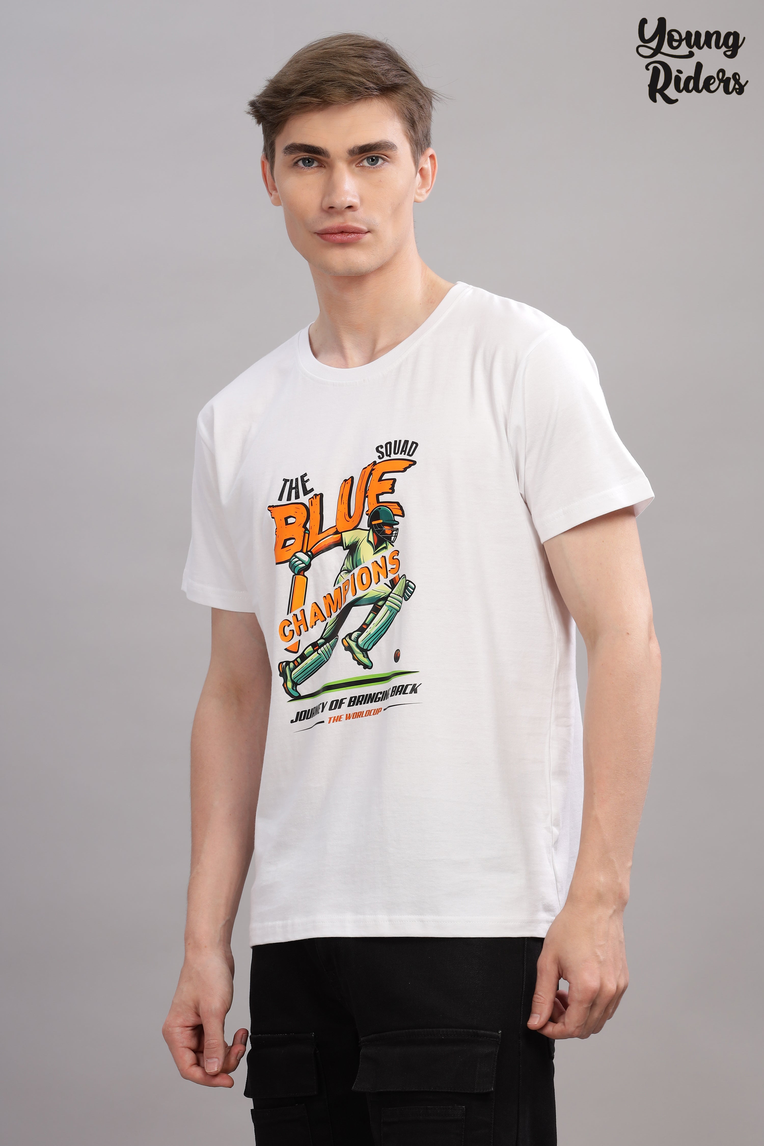 White - Cricket Champions Printed T-shirt