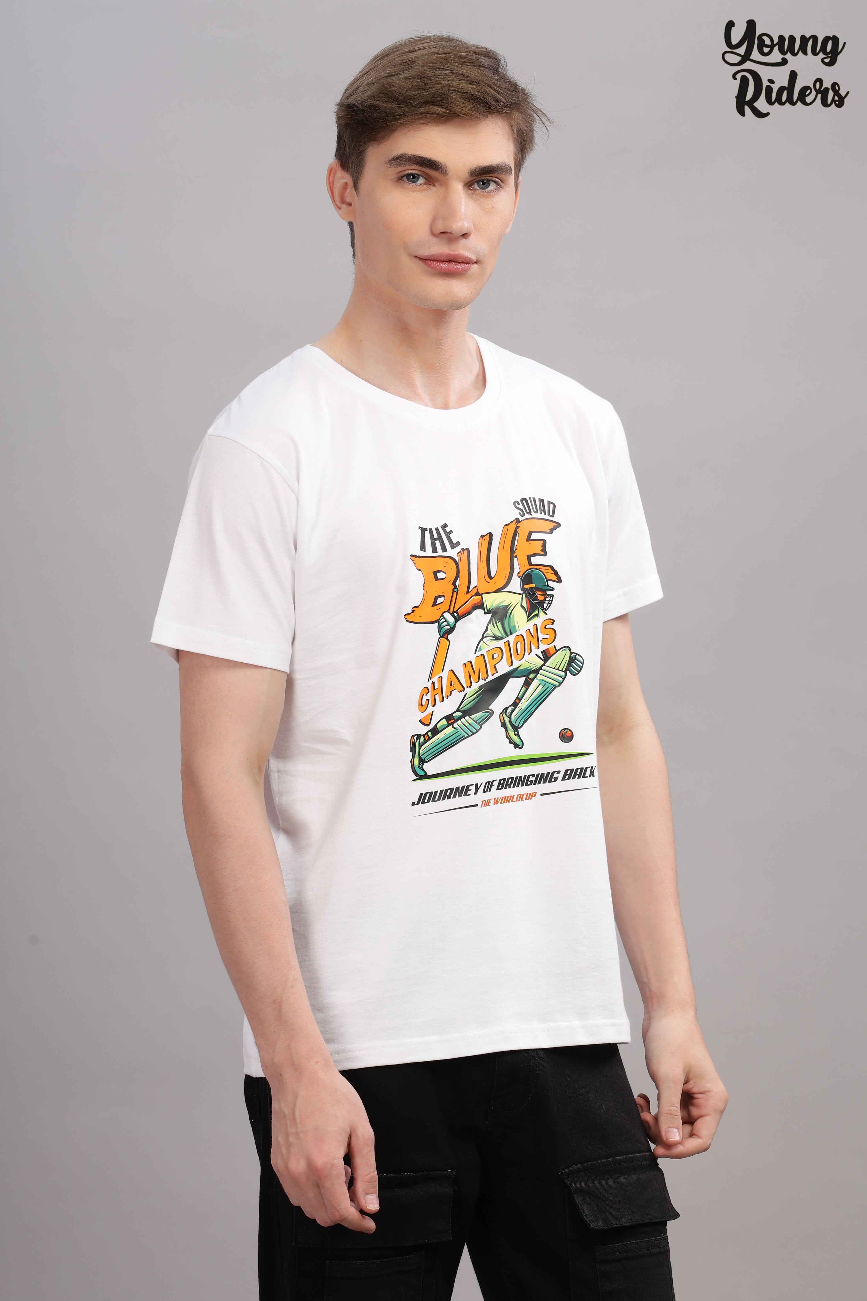 White - Cricket Champions Printed T-shirt