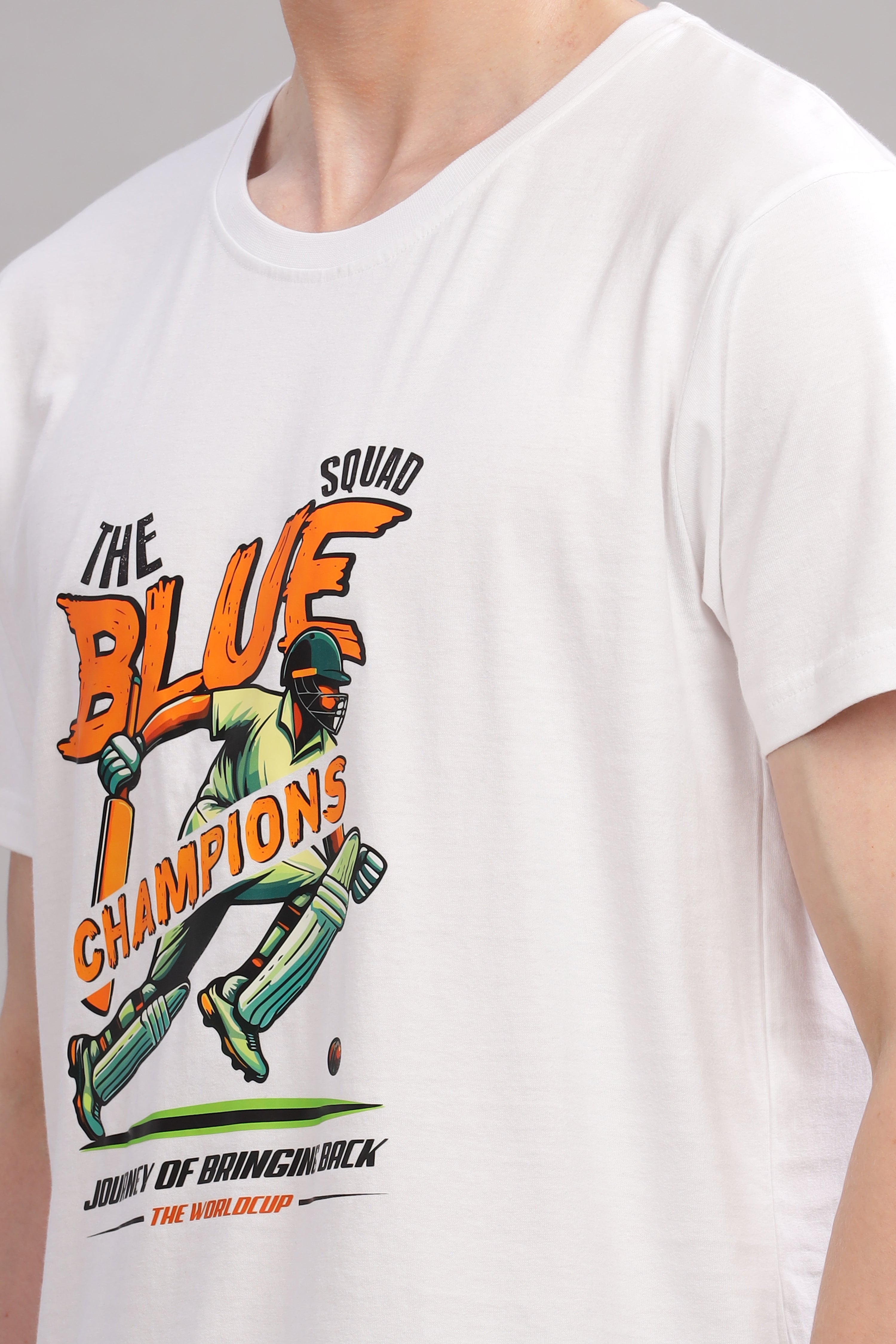 White - Cricket Champions Printed T-shirt