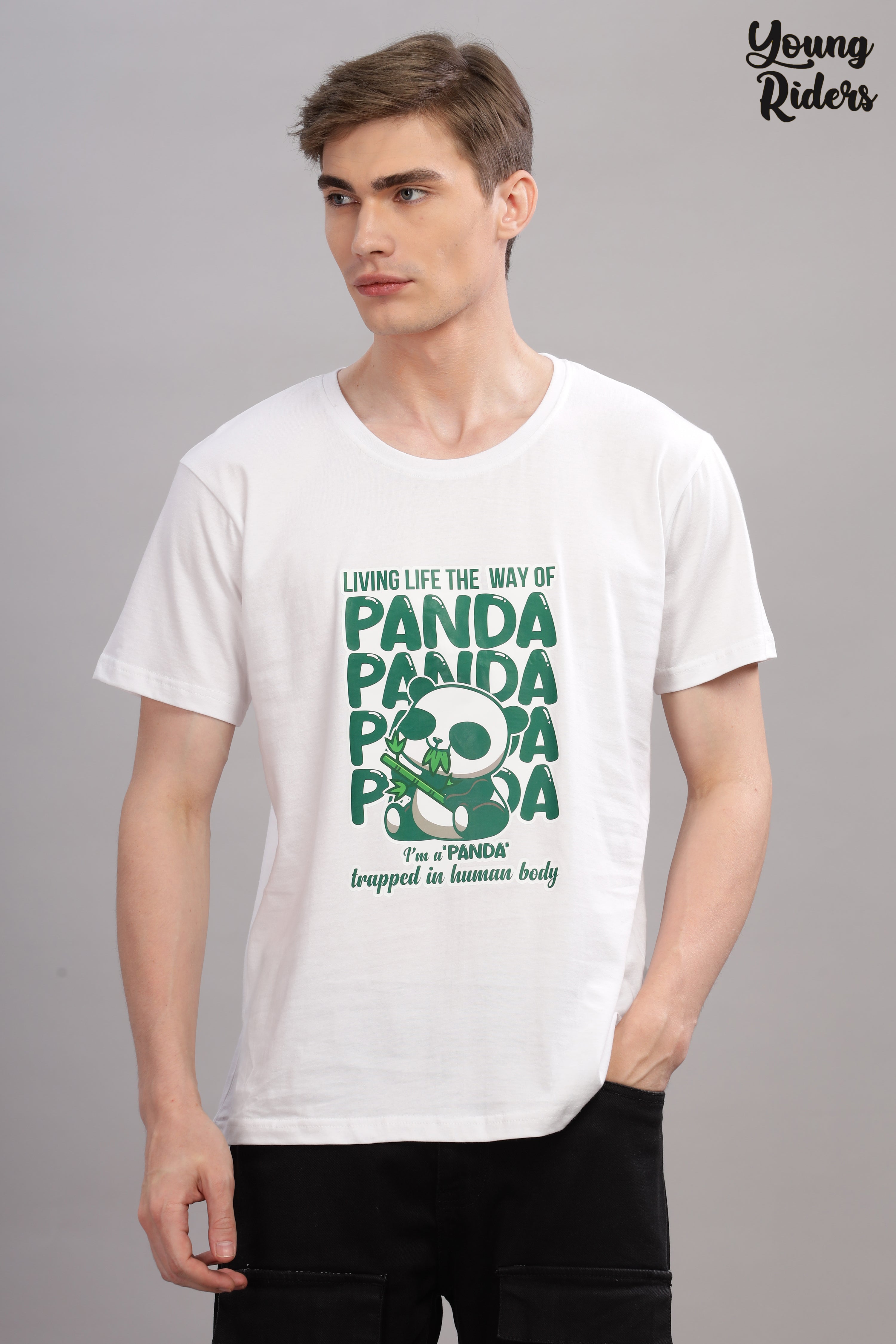 White - Panda Printed T-shirt