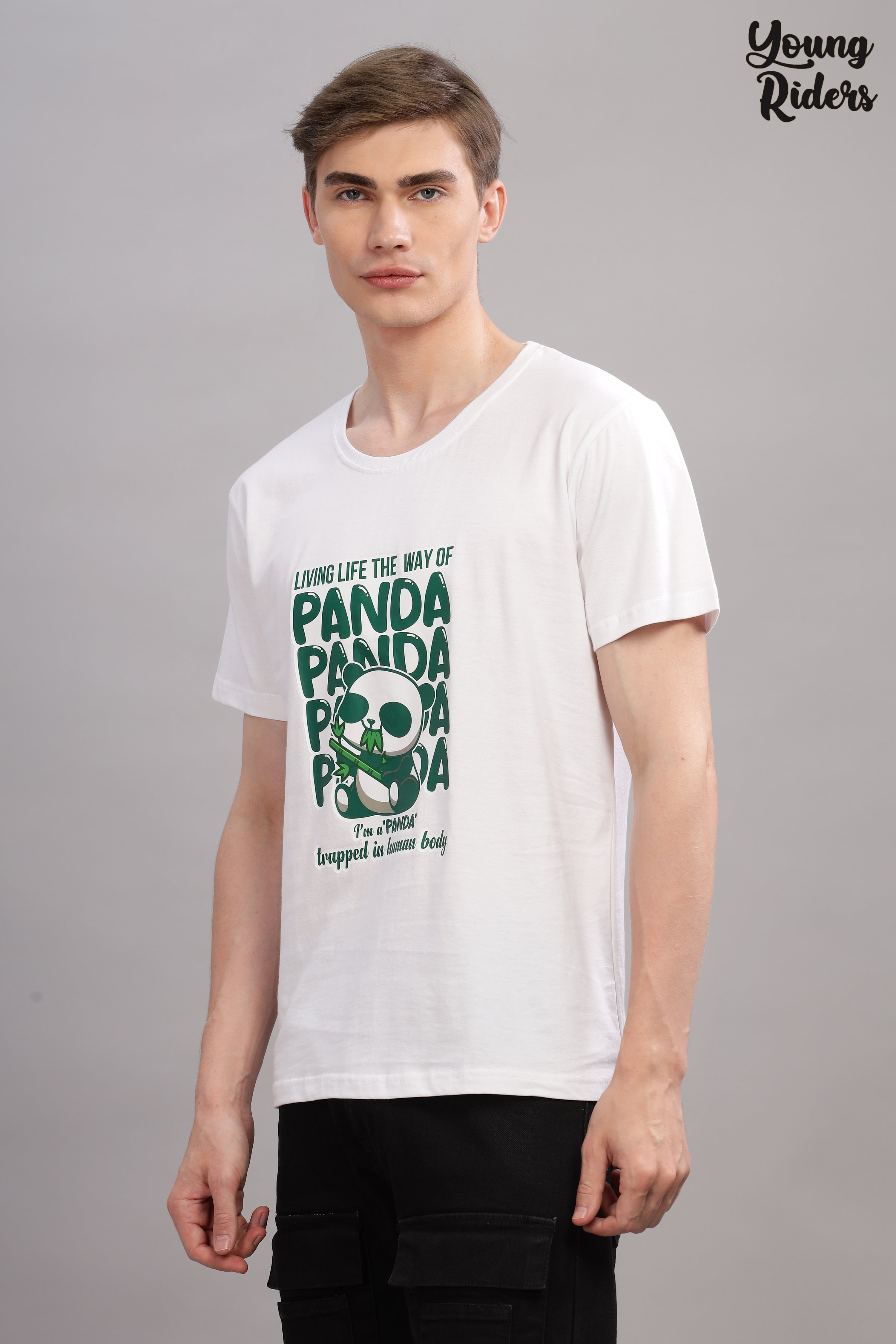 White - Panda Printed T-shirt