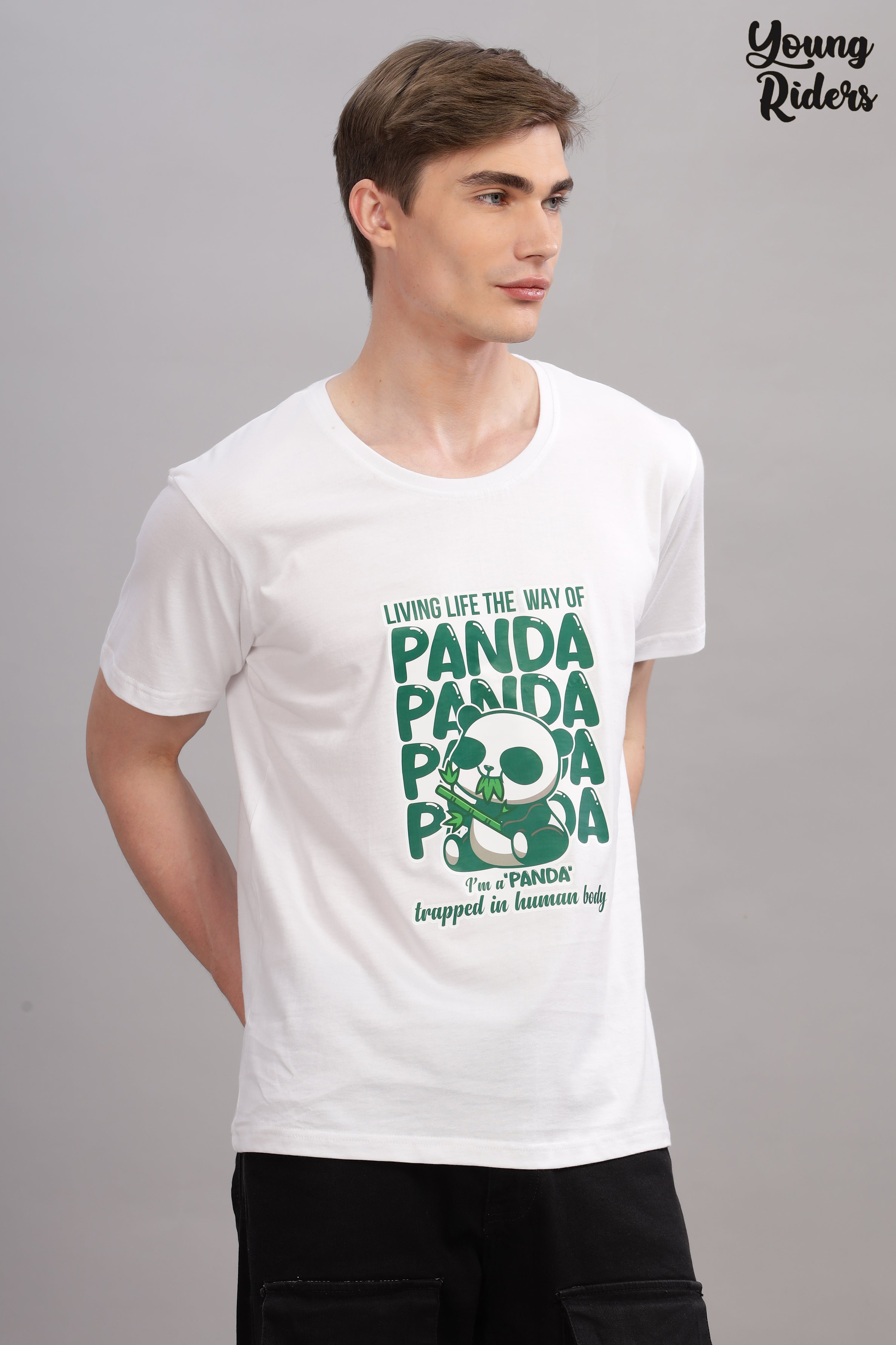 White - Panda Printed T-shirt