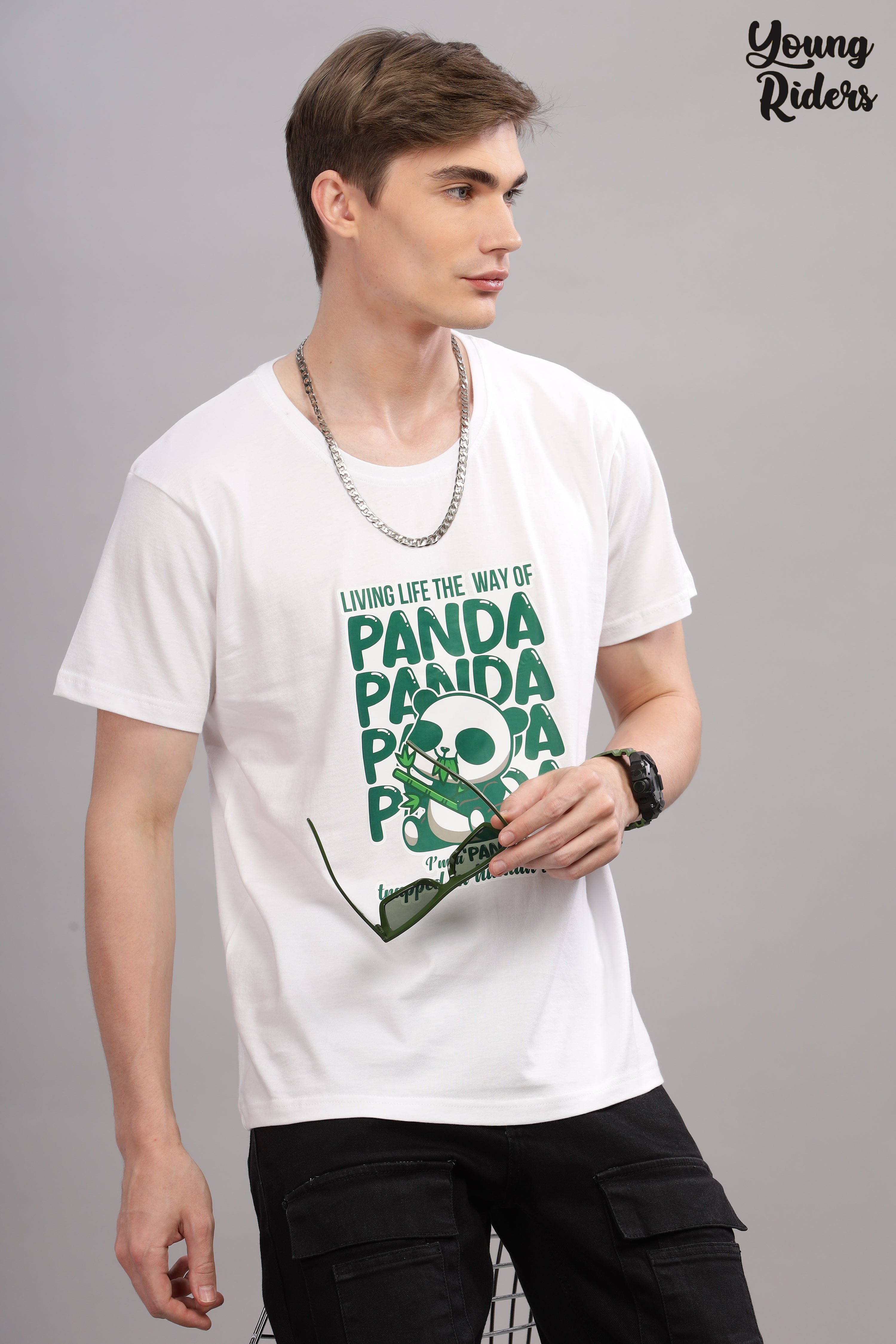 White - Panda Printed T-shirt