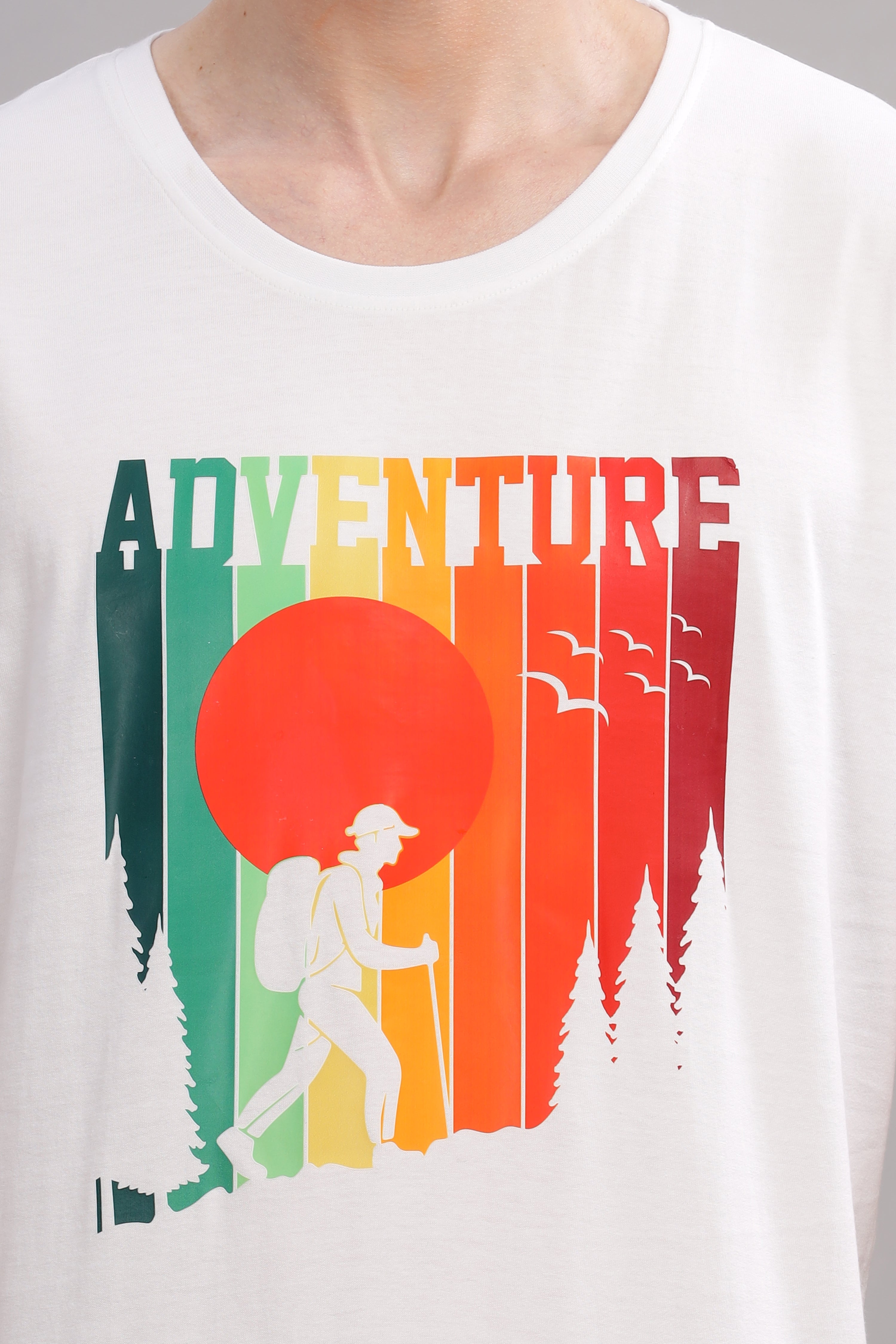 White - Adventure Printed T-shirt