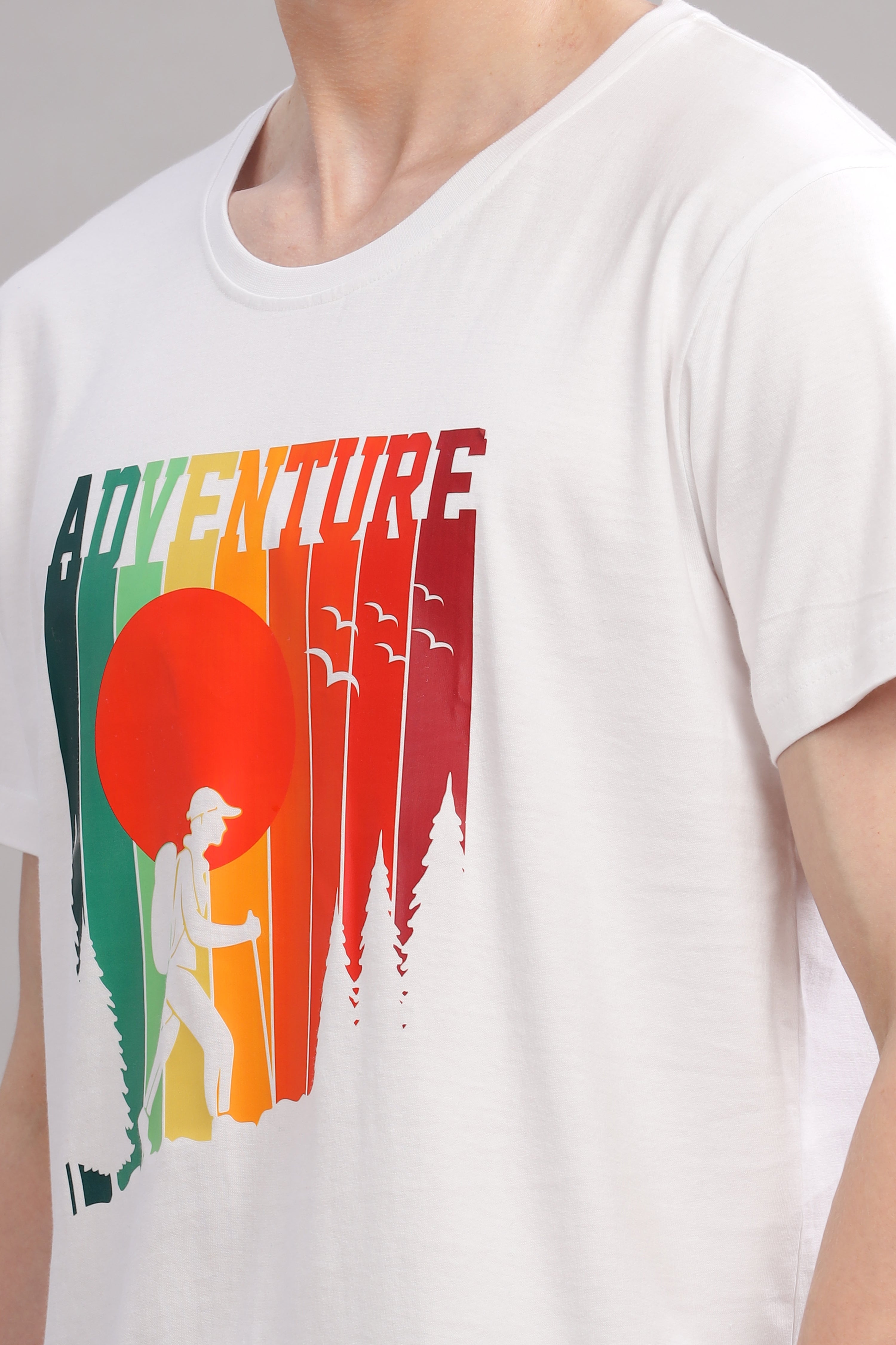 White - Adventure Printed T-shirt