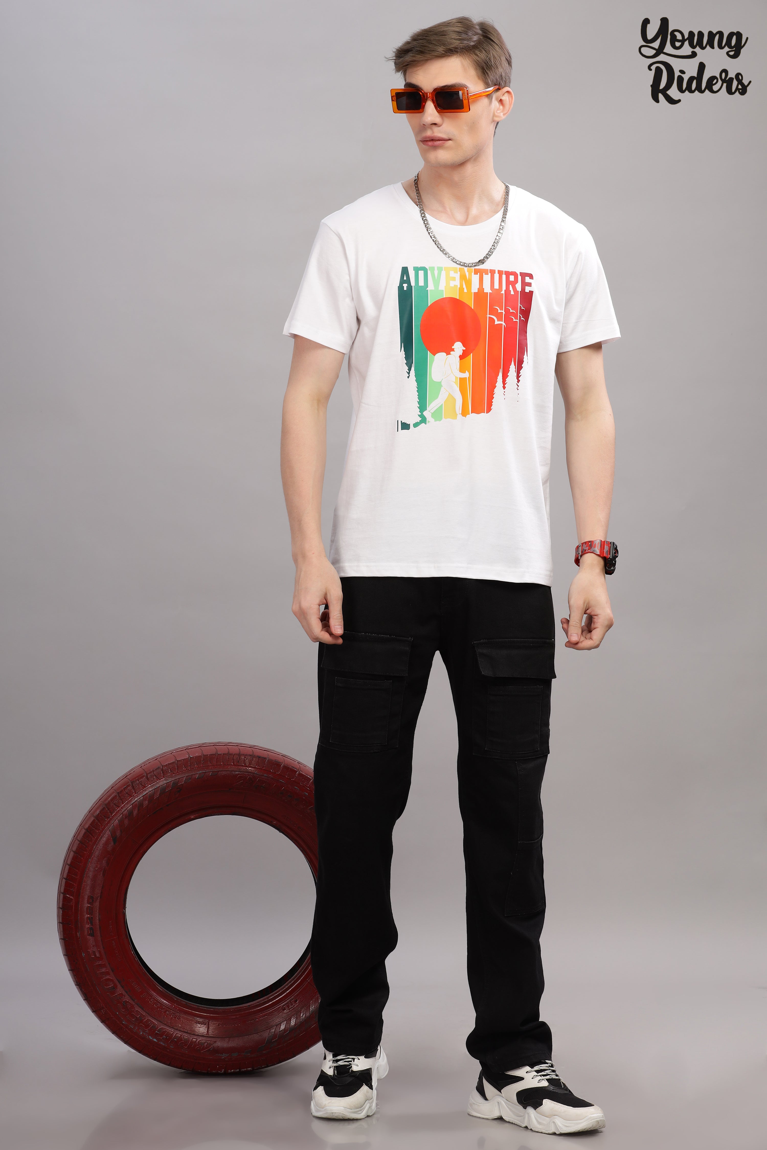 White - Adventure Printed T-shirt