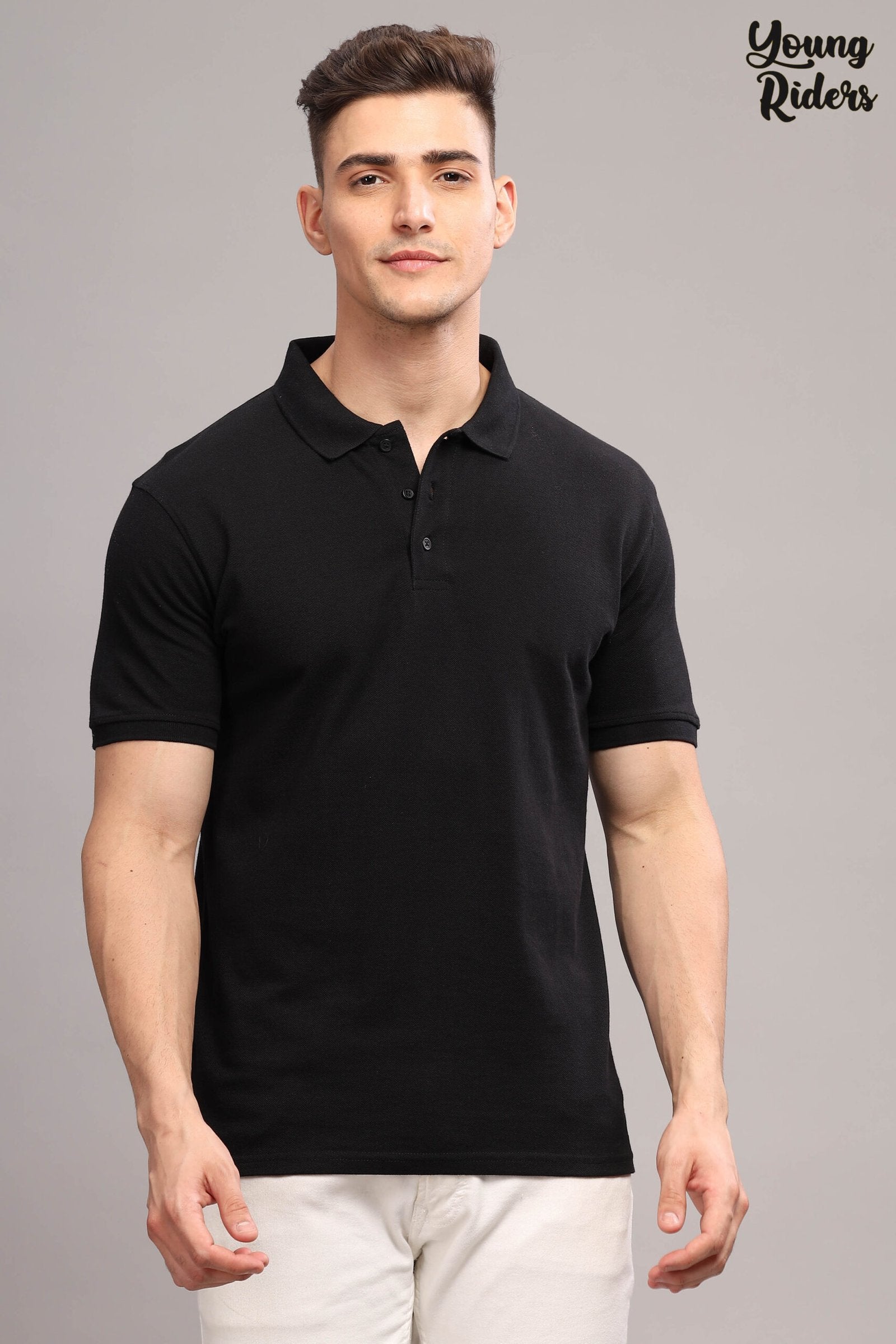 Black Sporty Polo T-Shirt