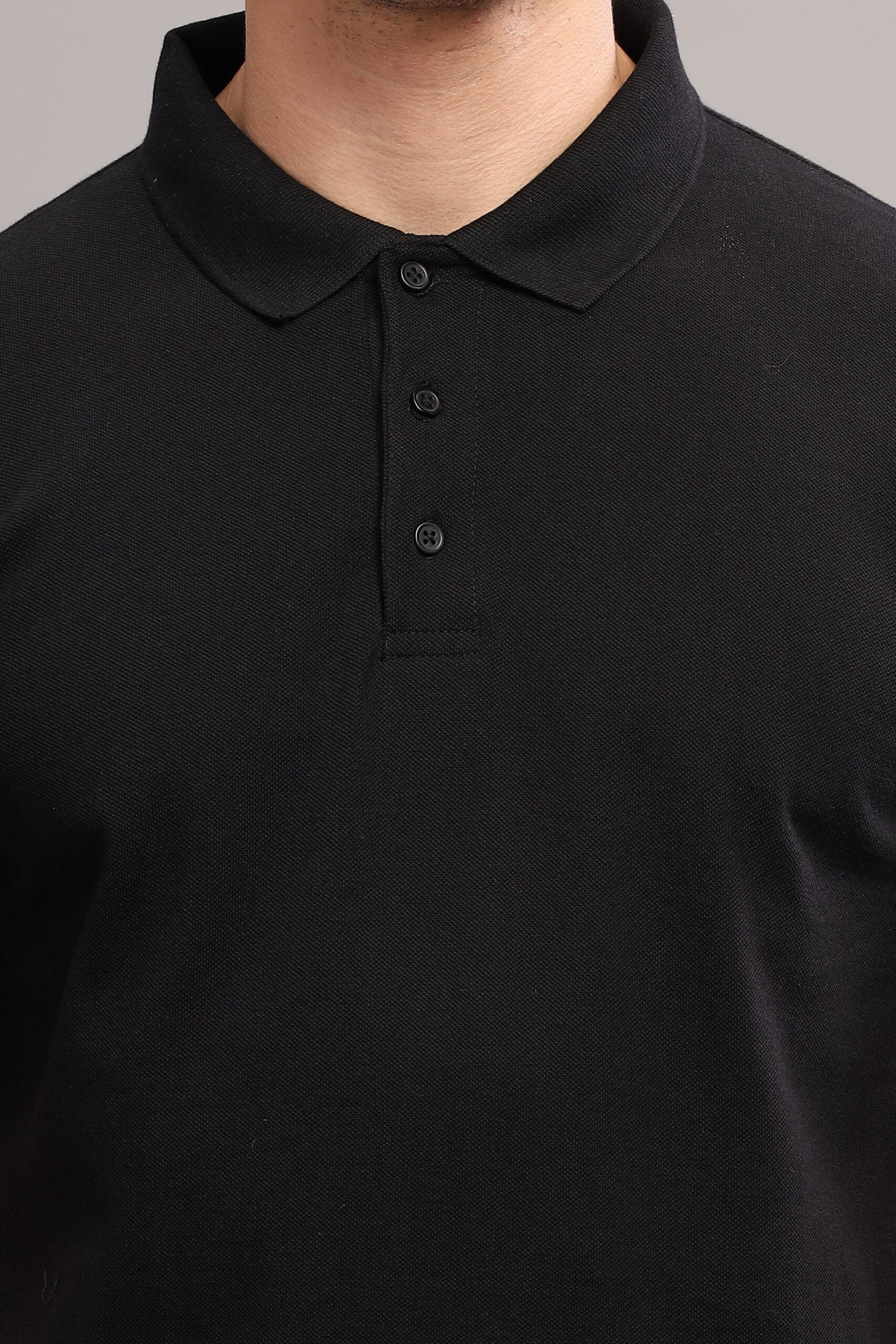 Black Sporty Polo T-Shirt