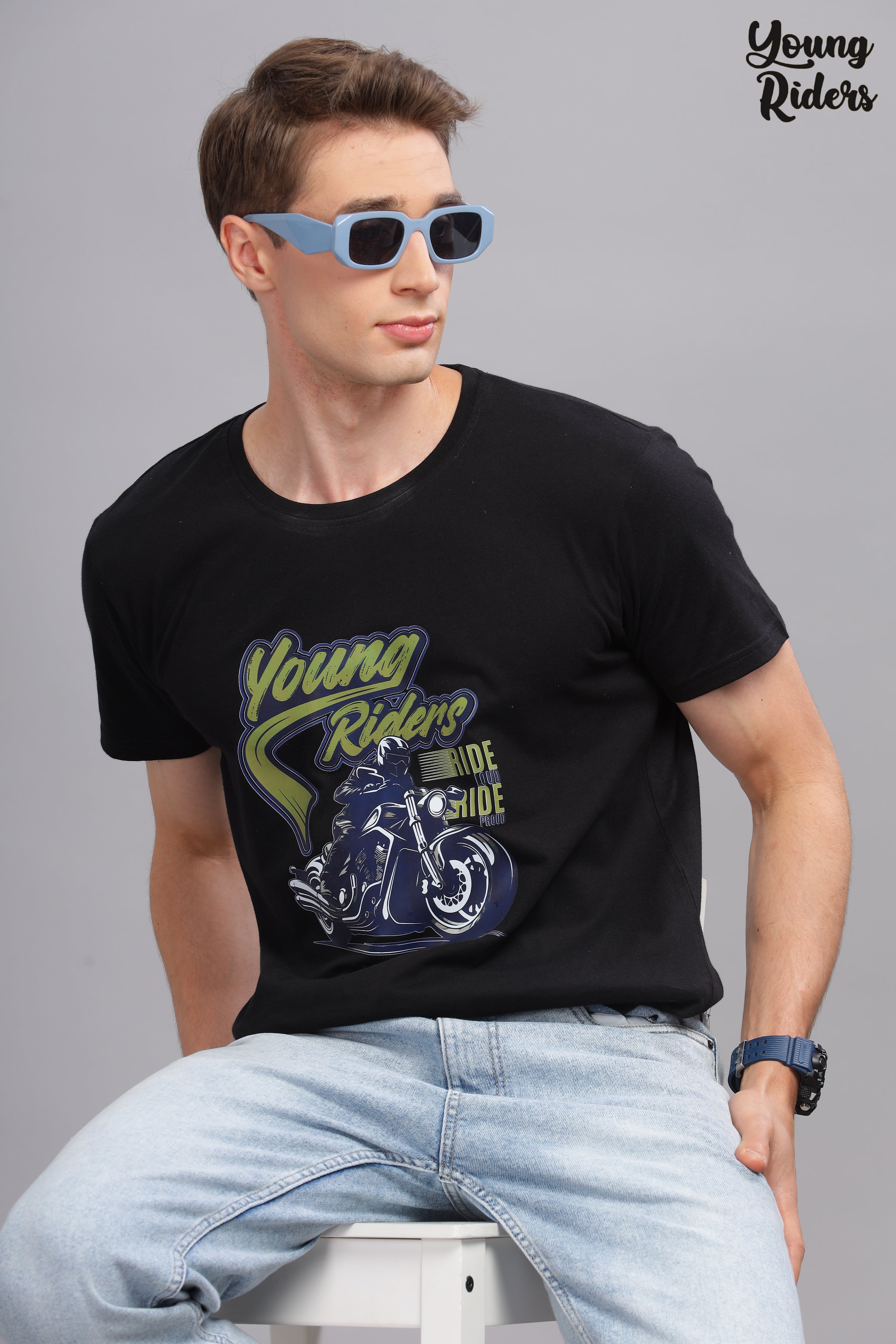 Black - Youngrider Printed T-shirt