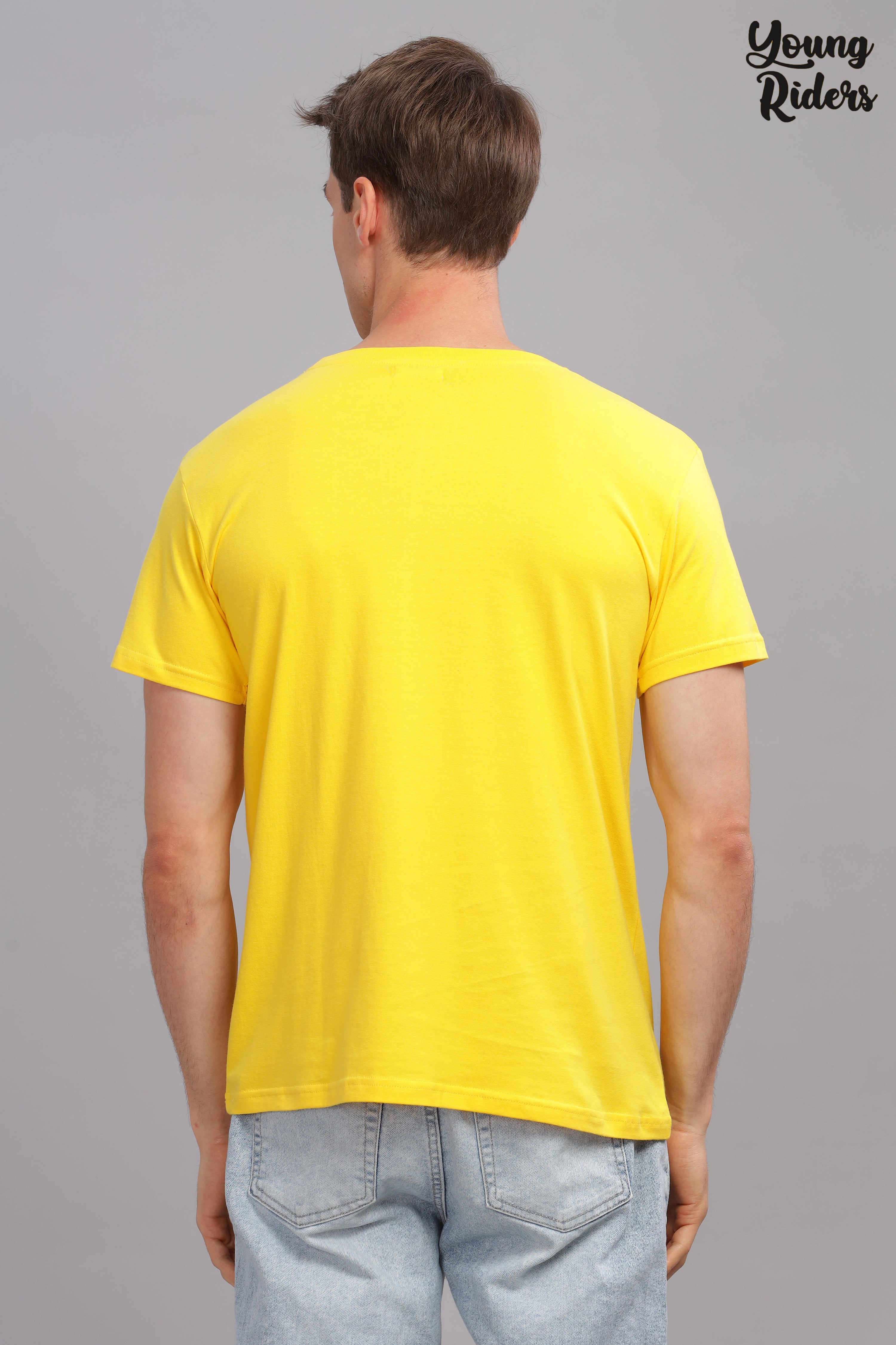 Yellow - Brain Wash Cool Printed T-shirt