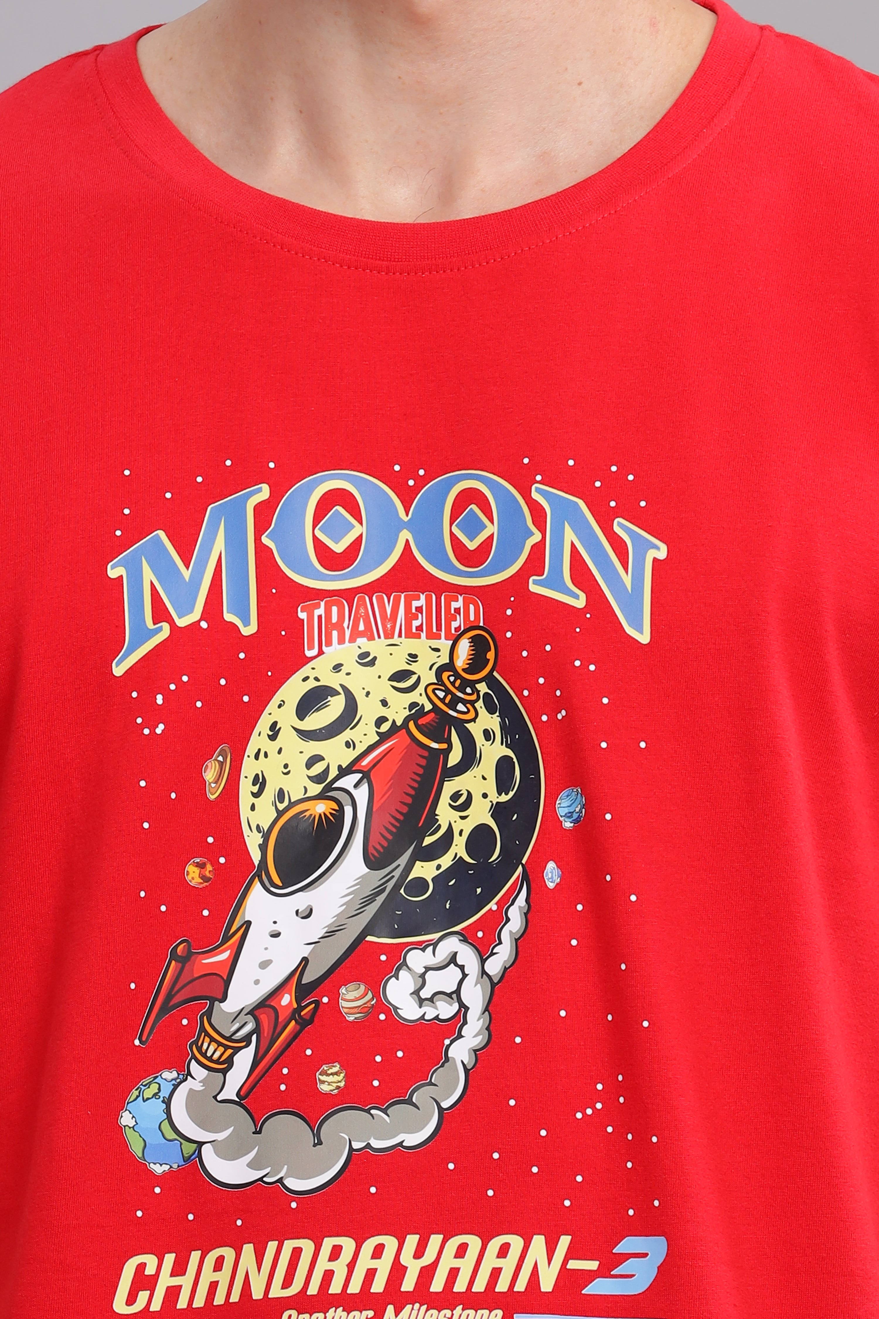 Red - Chandrayaan Printed T-shirt