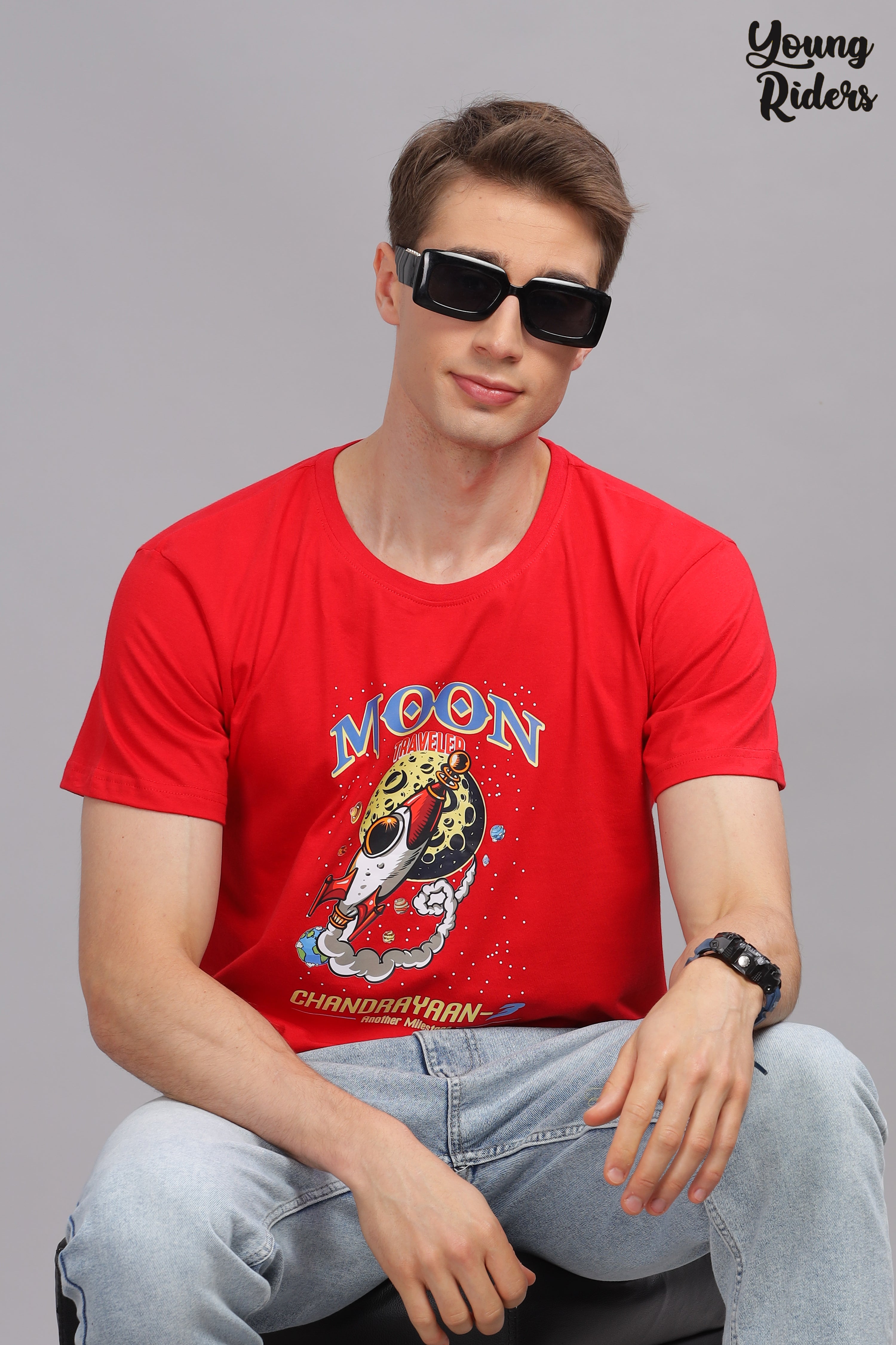 Red - Chandrayaan Printed T-shirt