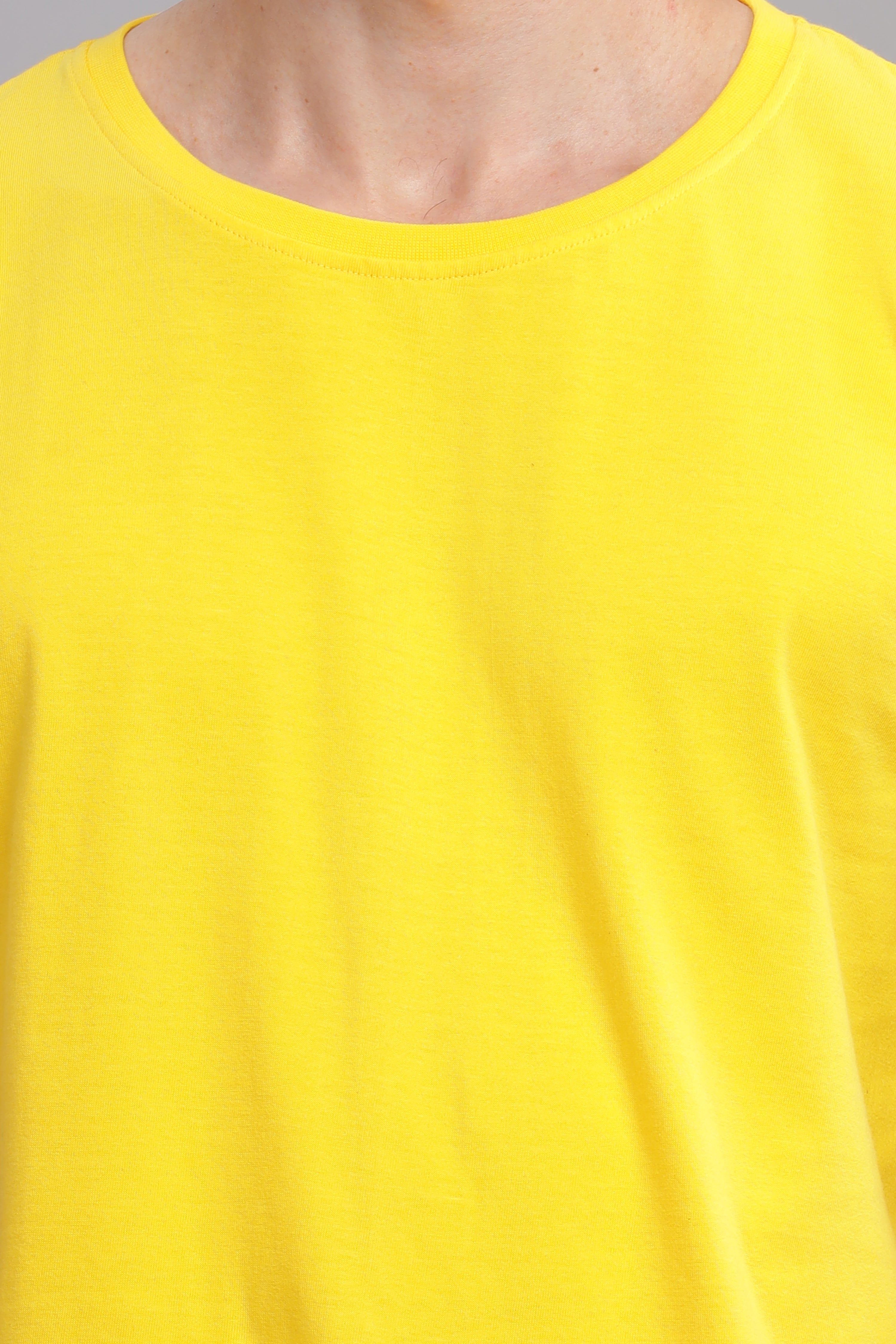 Yellow Plain Regular T-Shirt