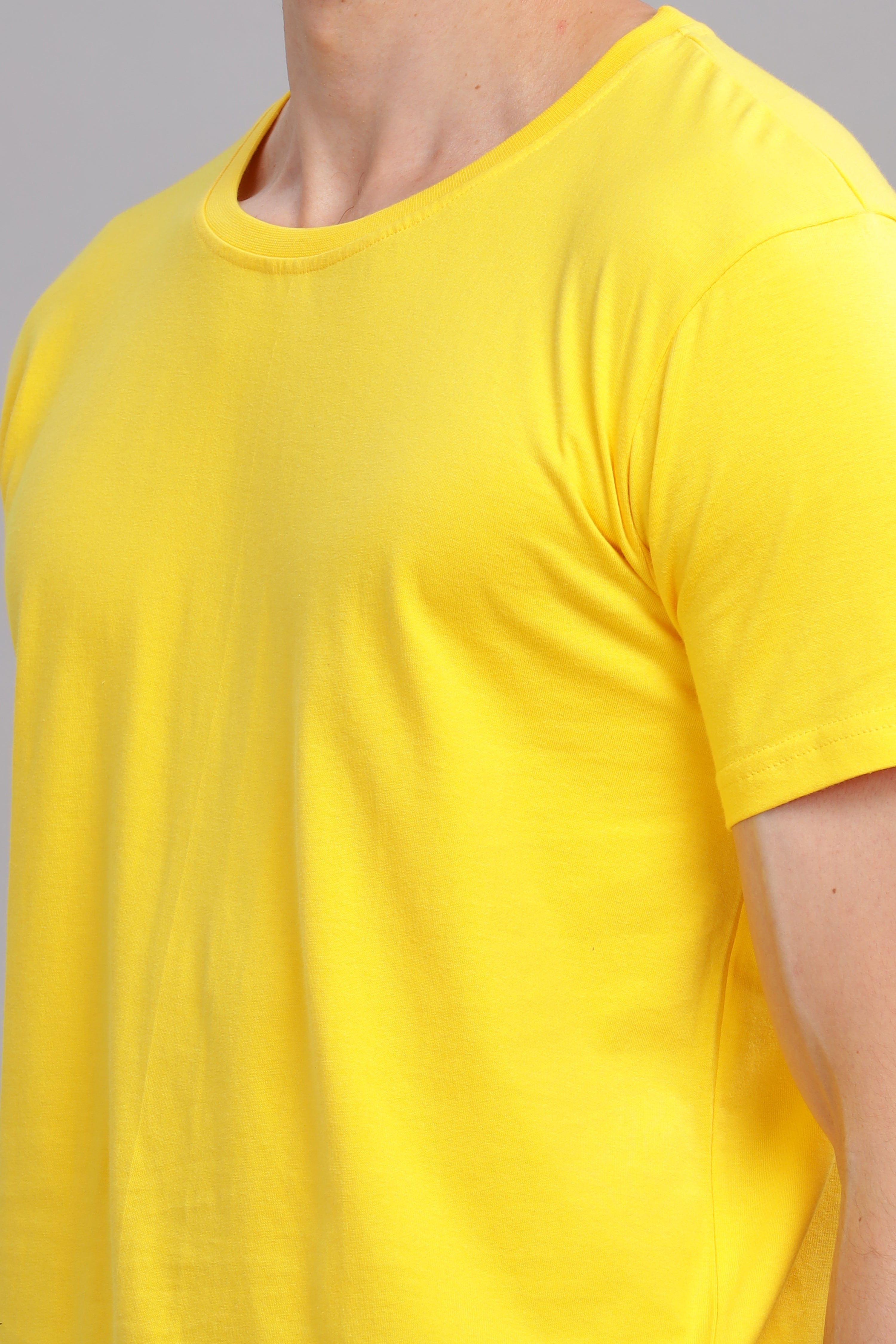 Yellow Plain Regular T-Shirt