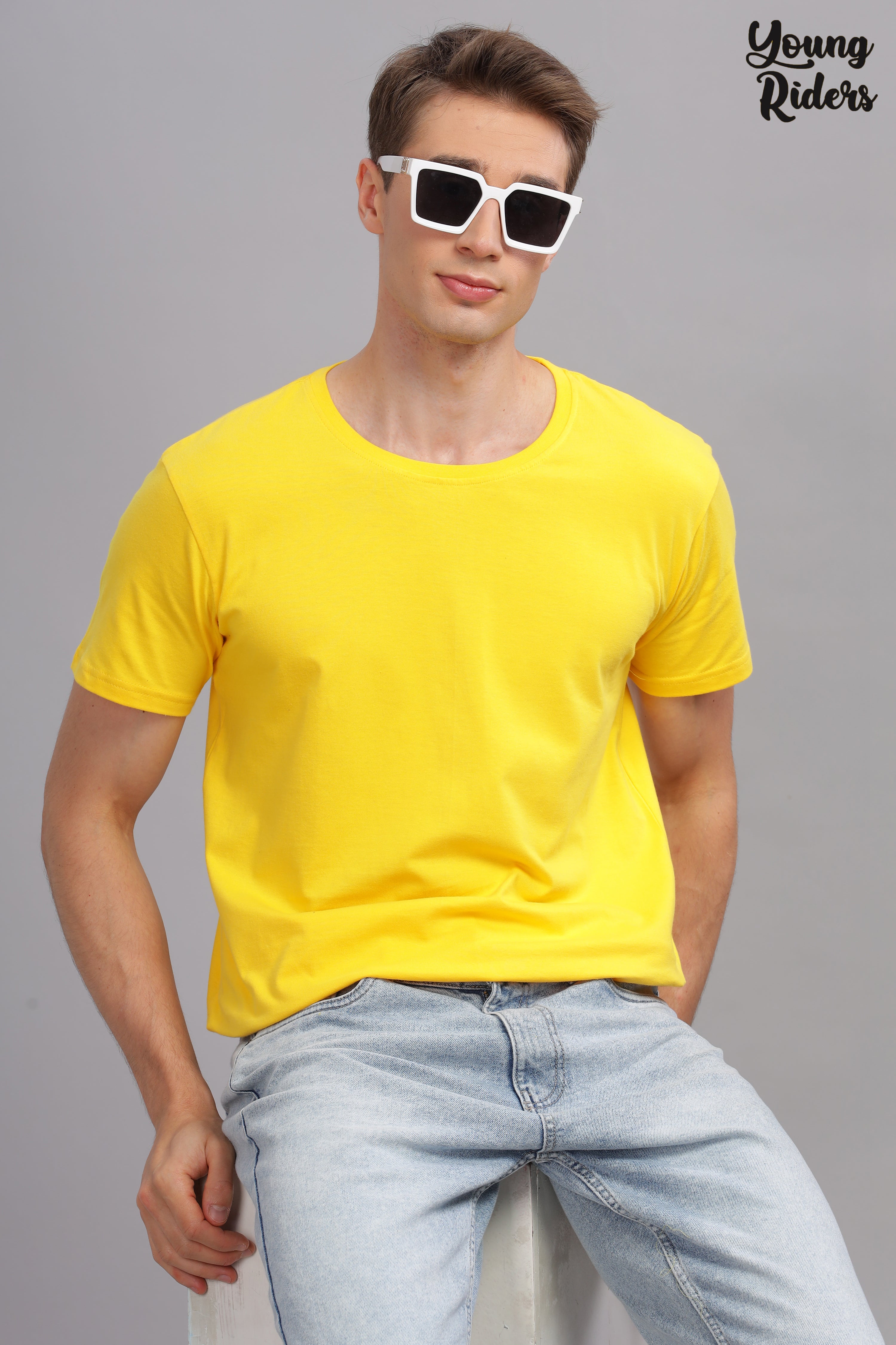 Yellow Plain Regular T-Shirt