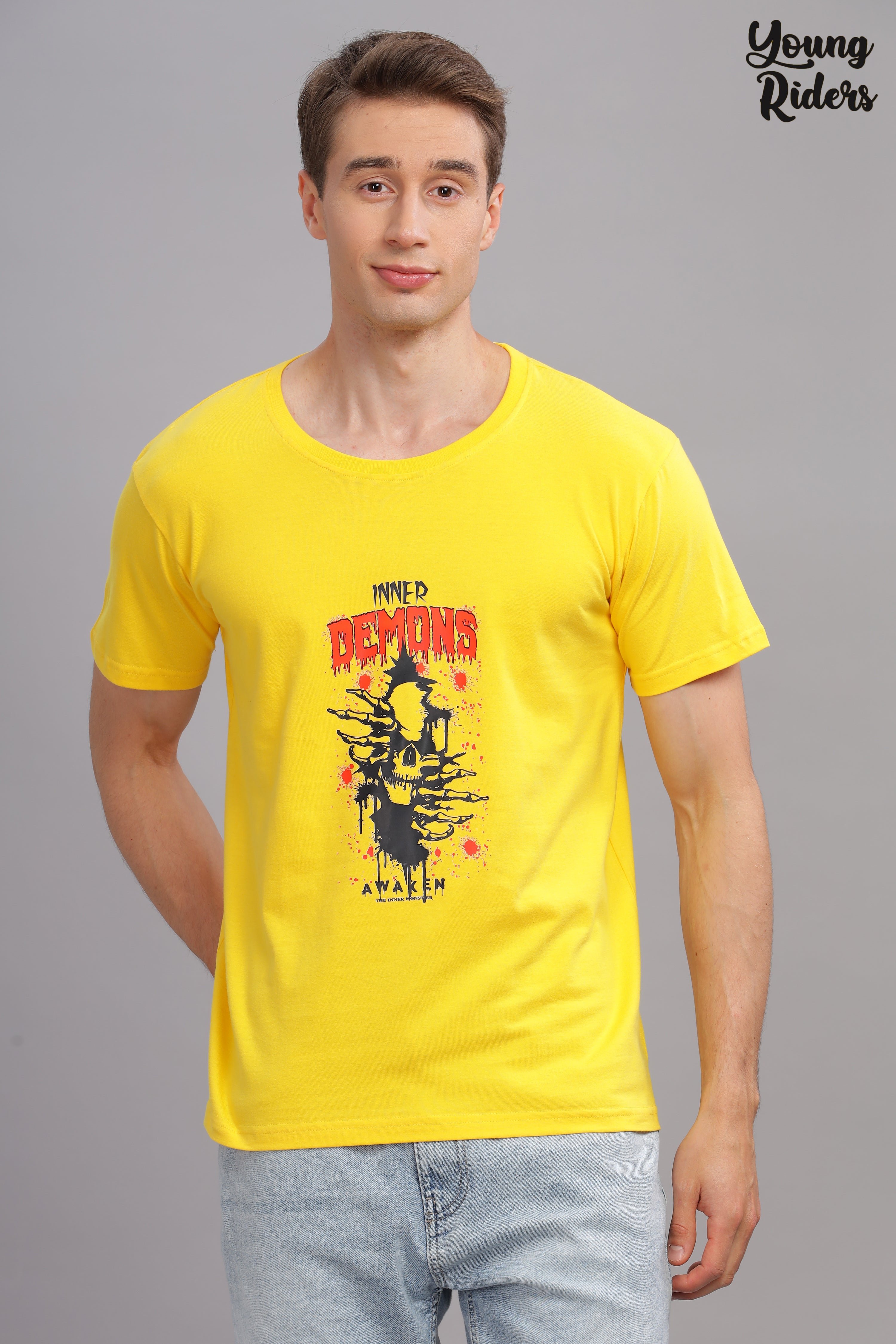 Yellow - Demon Printed T-shirt