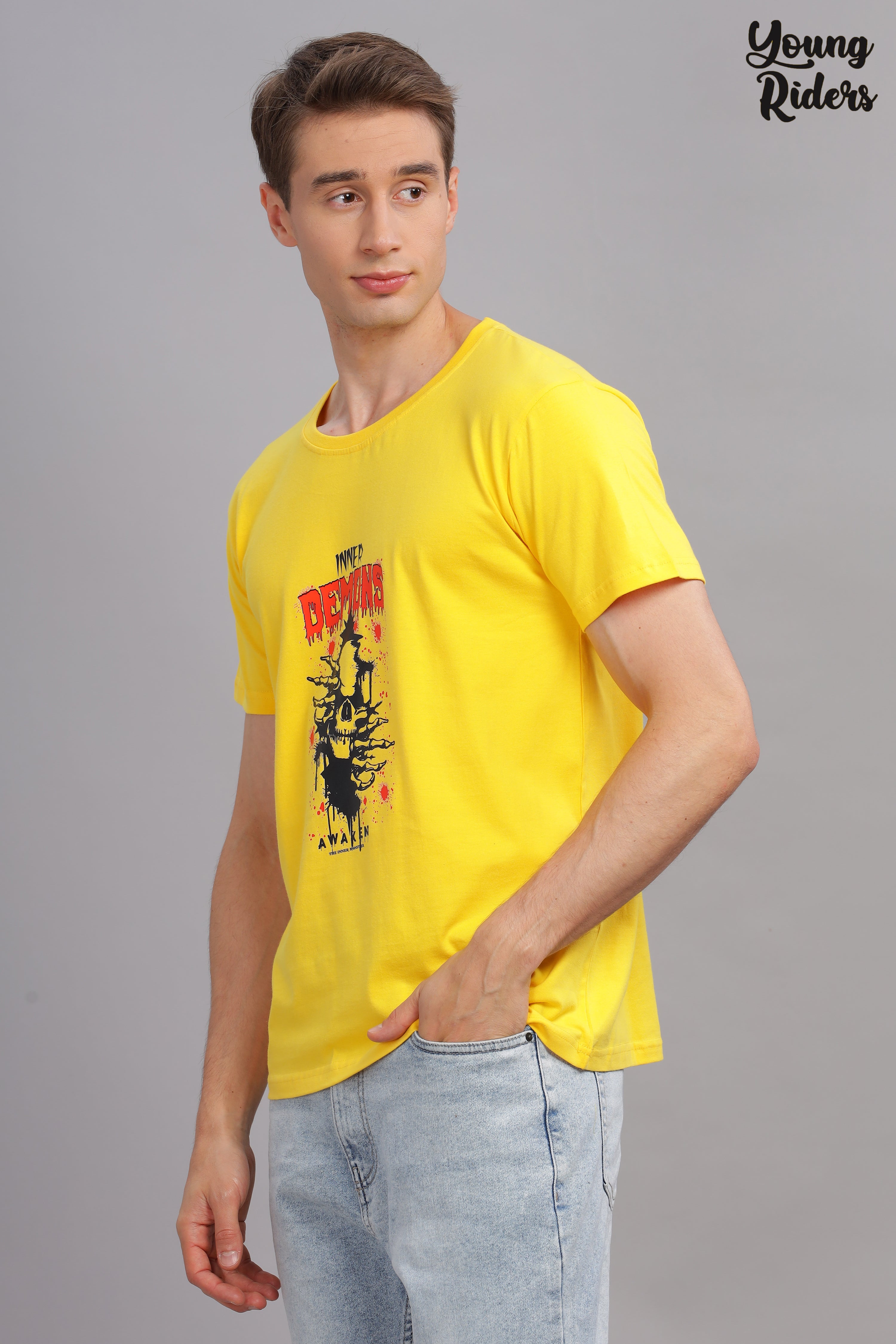 Yellow - Demon Printed T-shirt