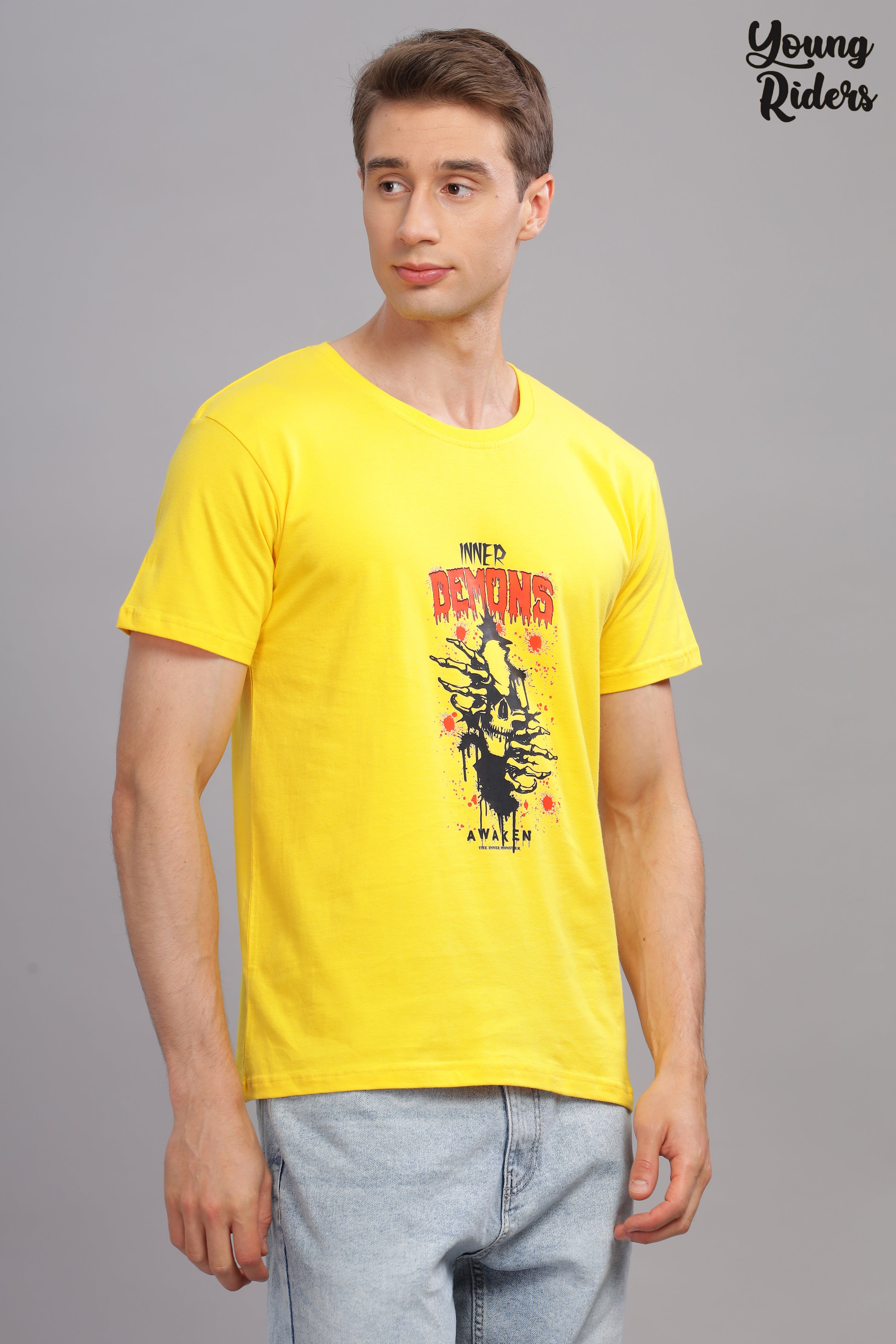 Yellow - Demon Printed T-shirt