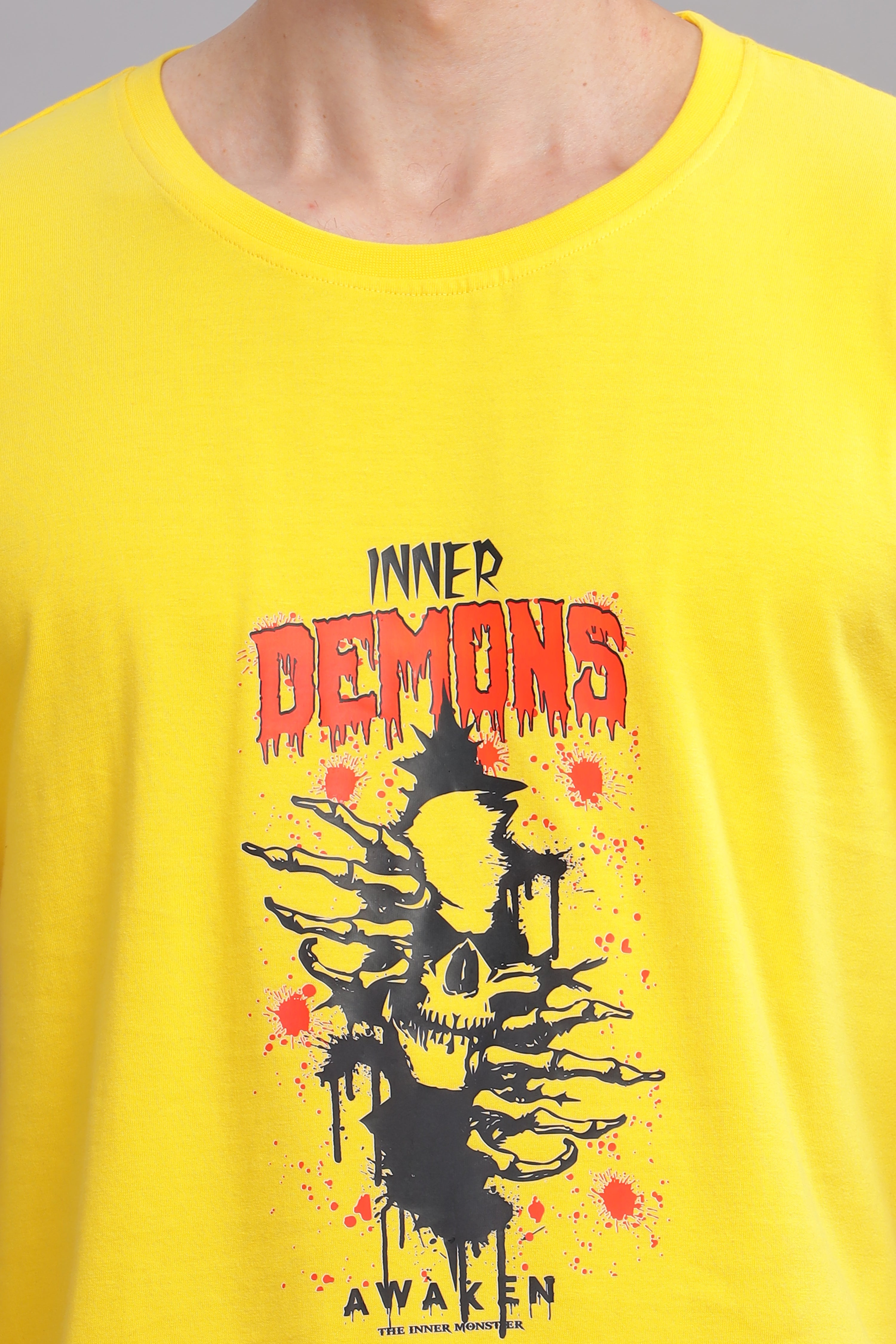 Yellow - Demon Printed T-shirt