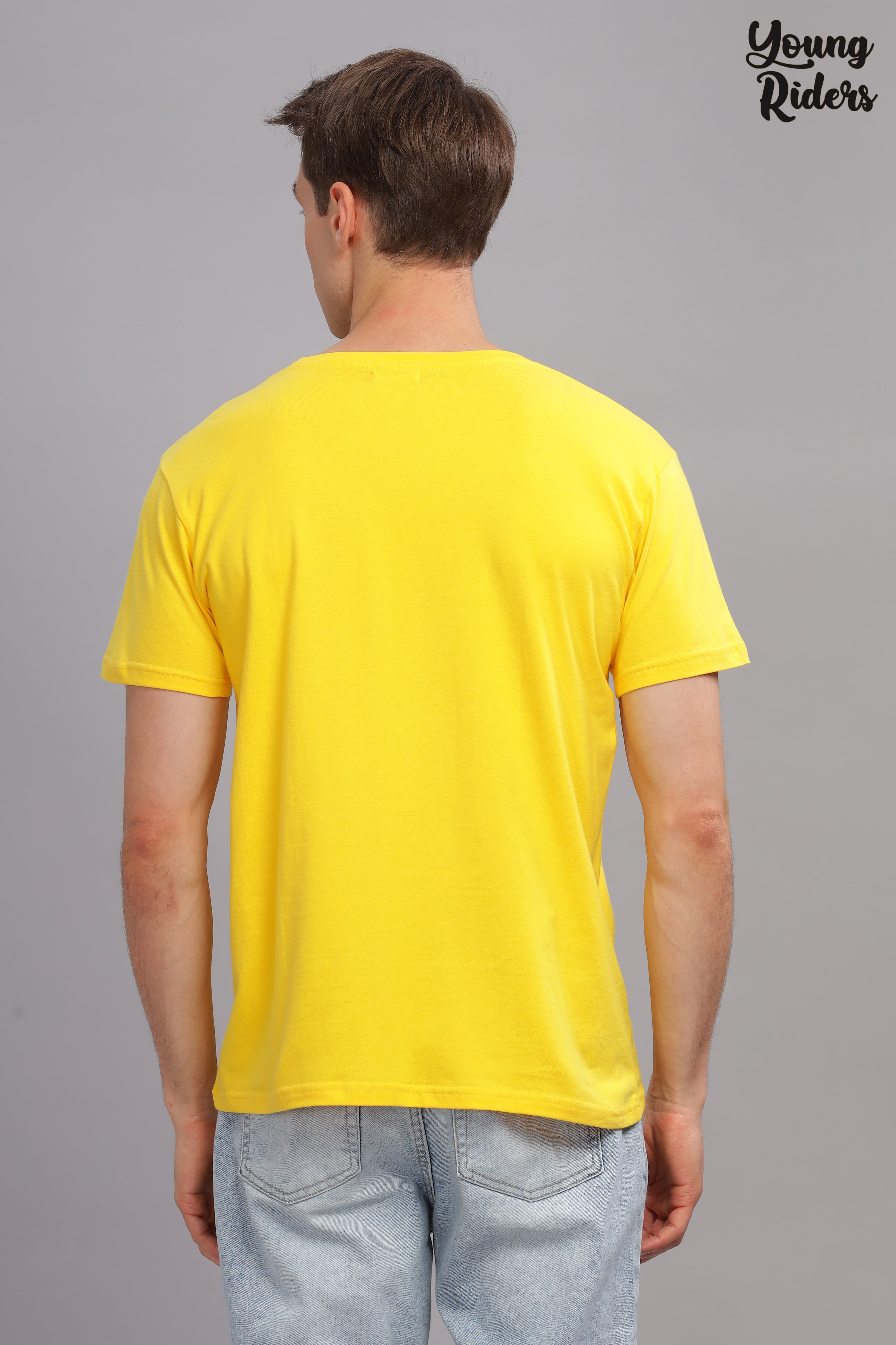 Yellow - Cool Bike Rider Printed T-shirt