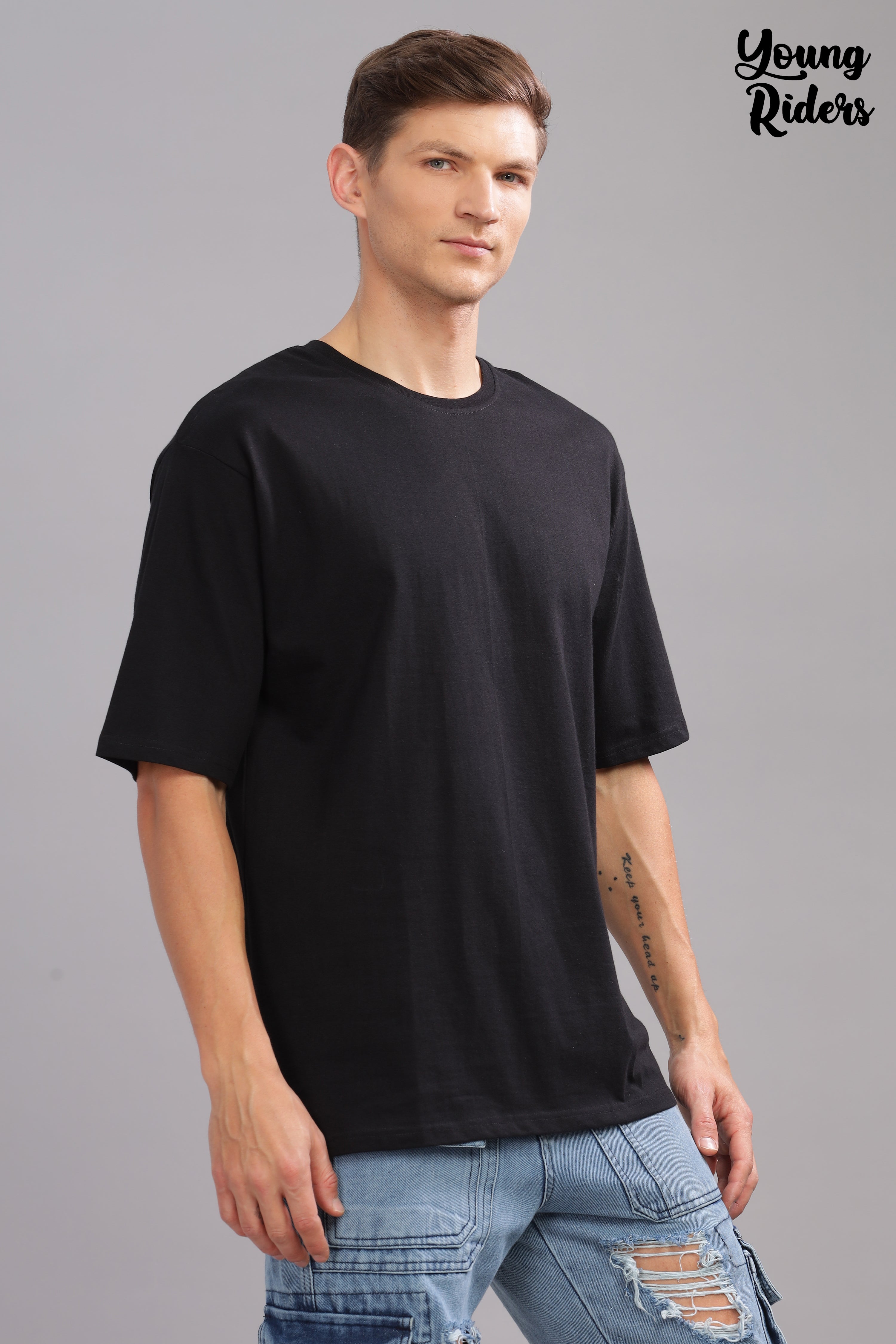 Black Plain Oversized T-Shirt