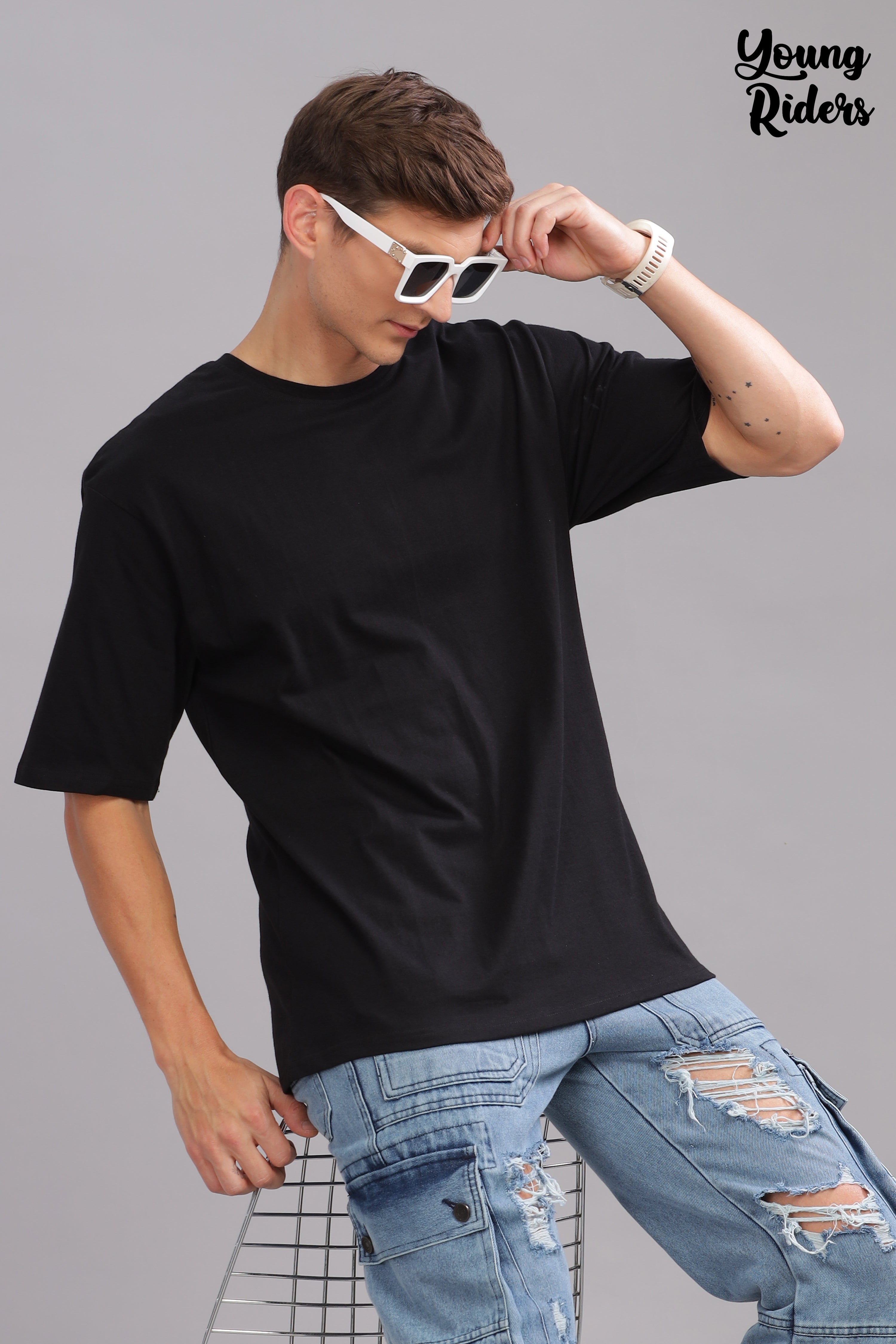 Black Plain Oversized T-Shirt