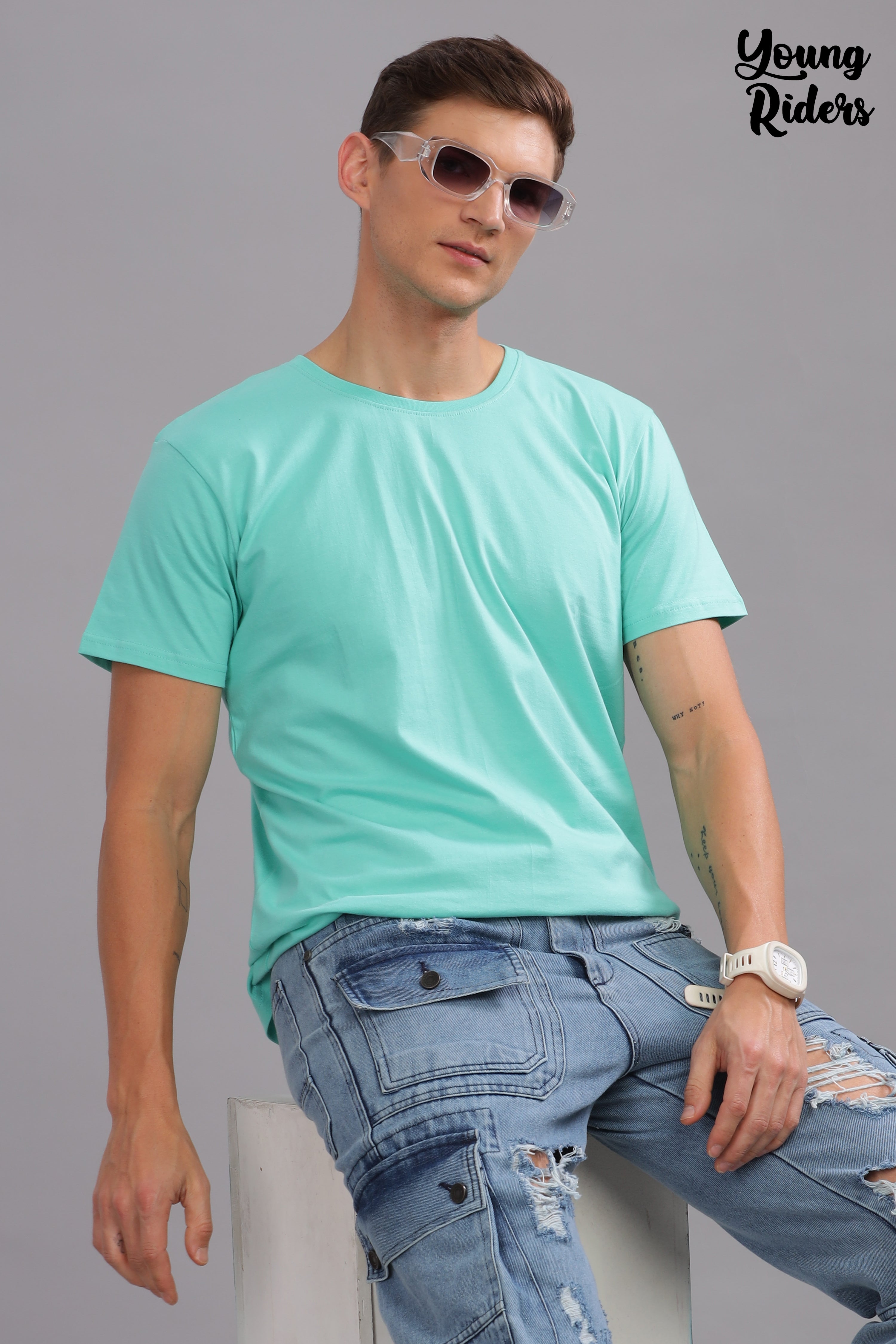 Tiffany Blue Plain Regular T-Shirt