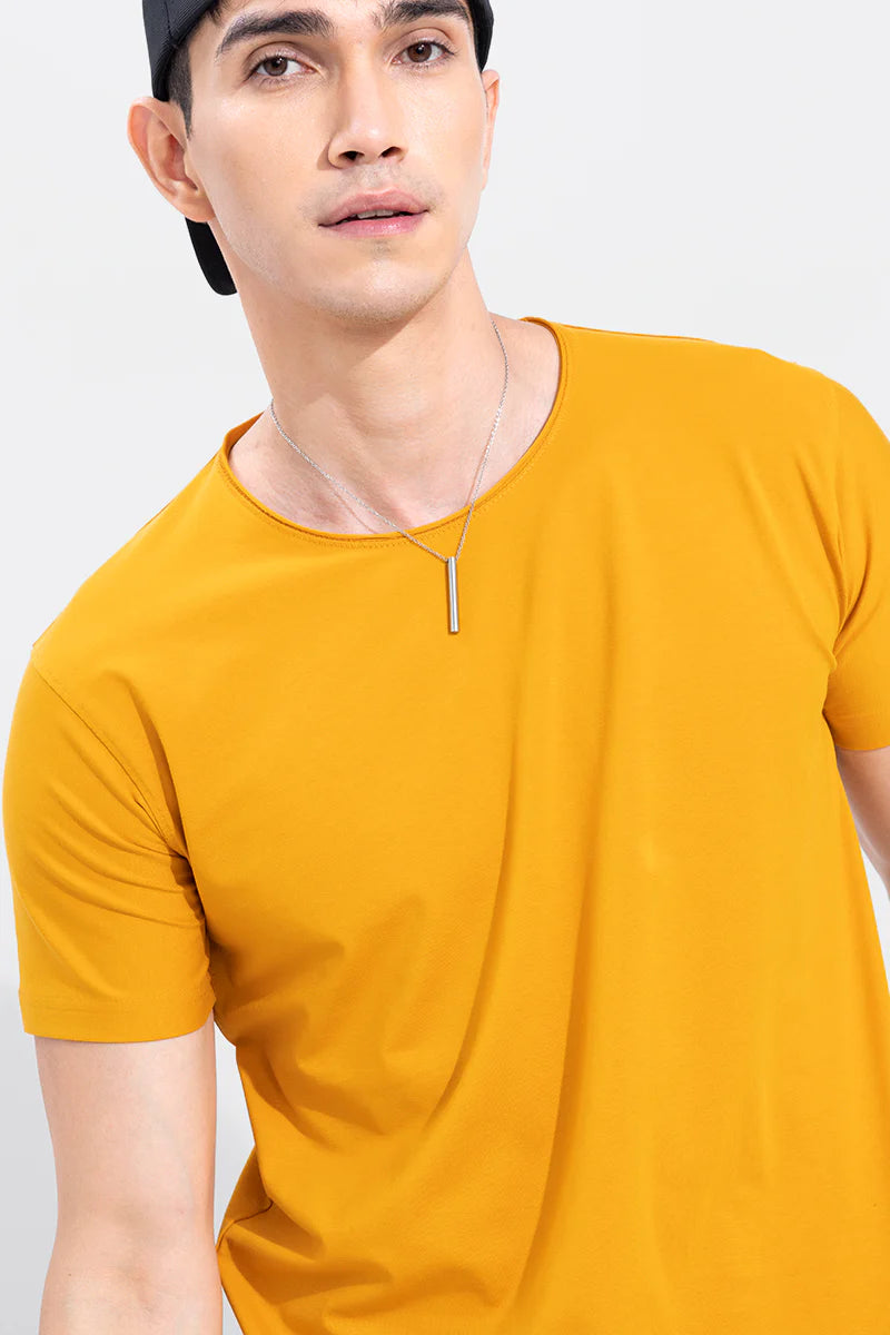 Dark Yellow Plain T-Shirts