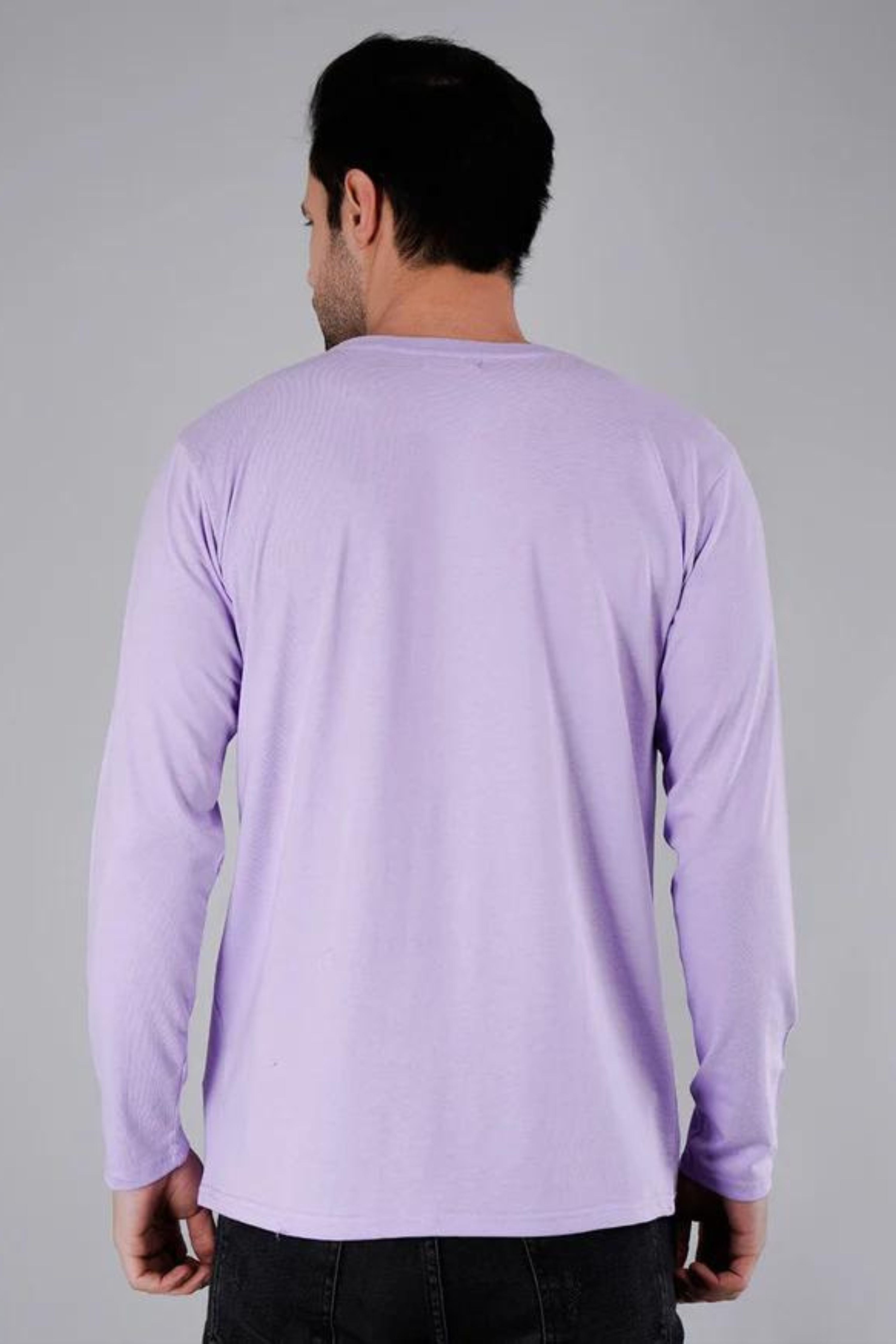 Lavender Grey Plain T-Shirt-1