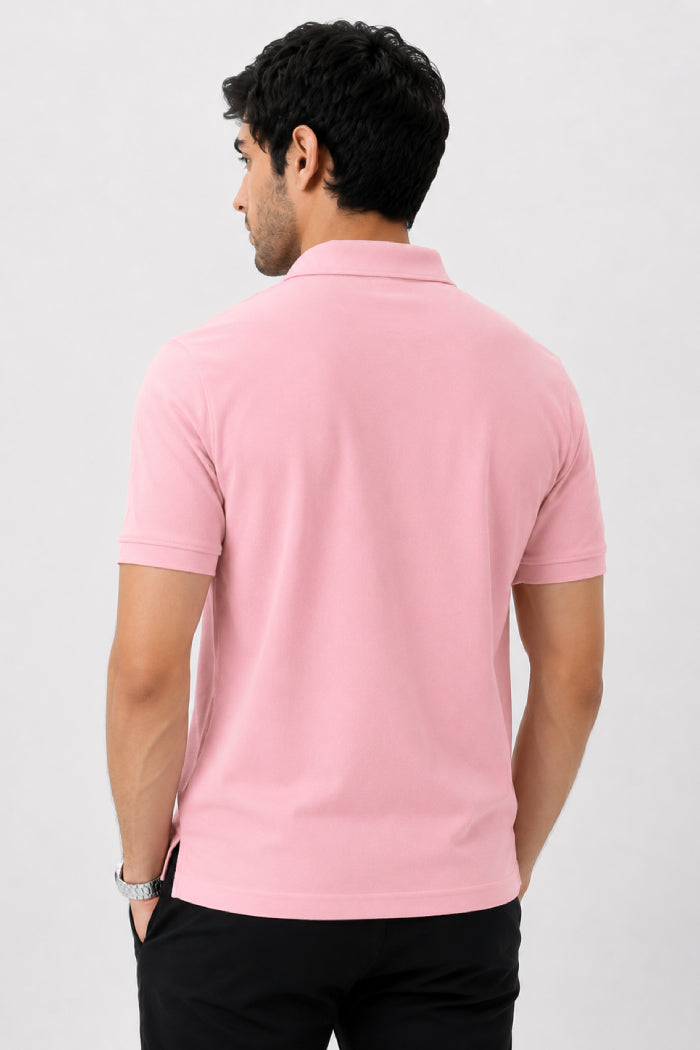 Baby Pink Zipper Polo – Matty Lycra