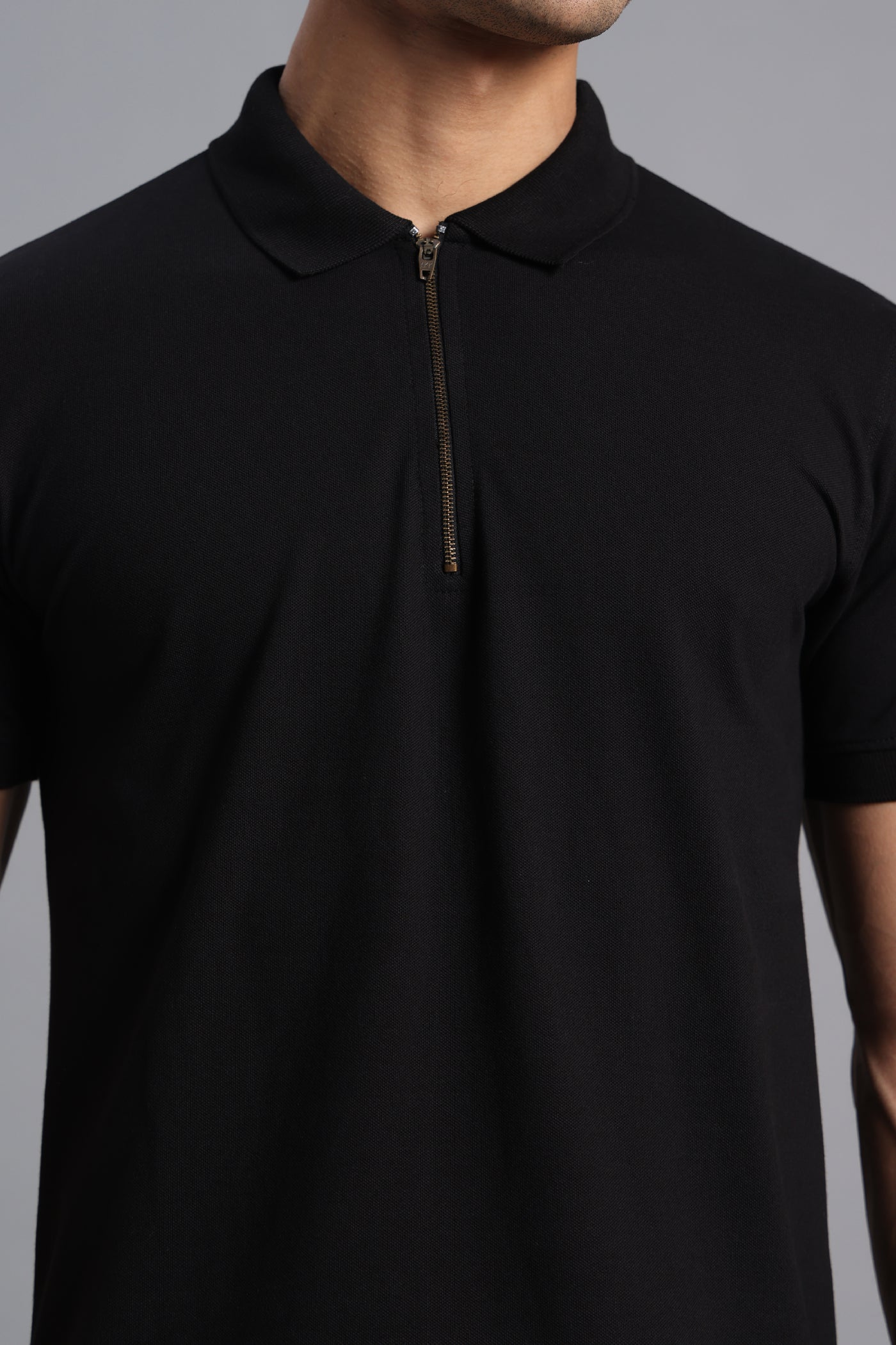 Black Zipper Polo – Matty Lycra