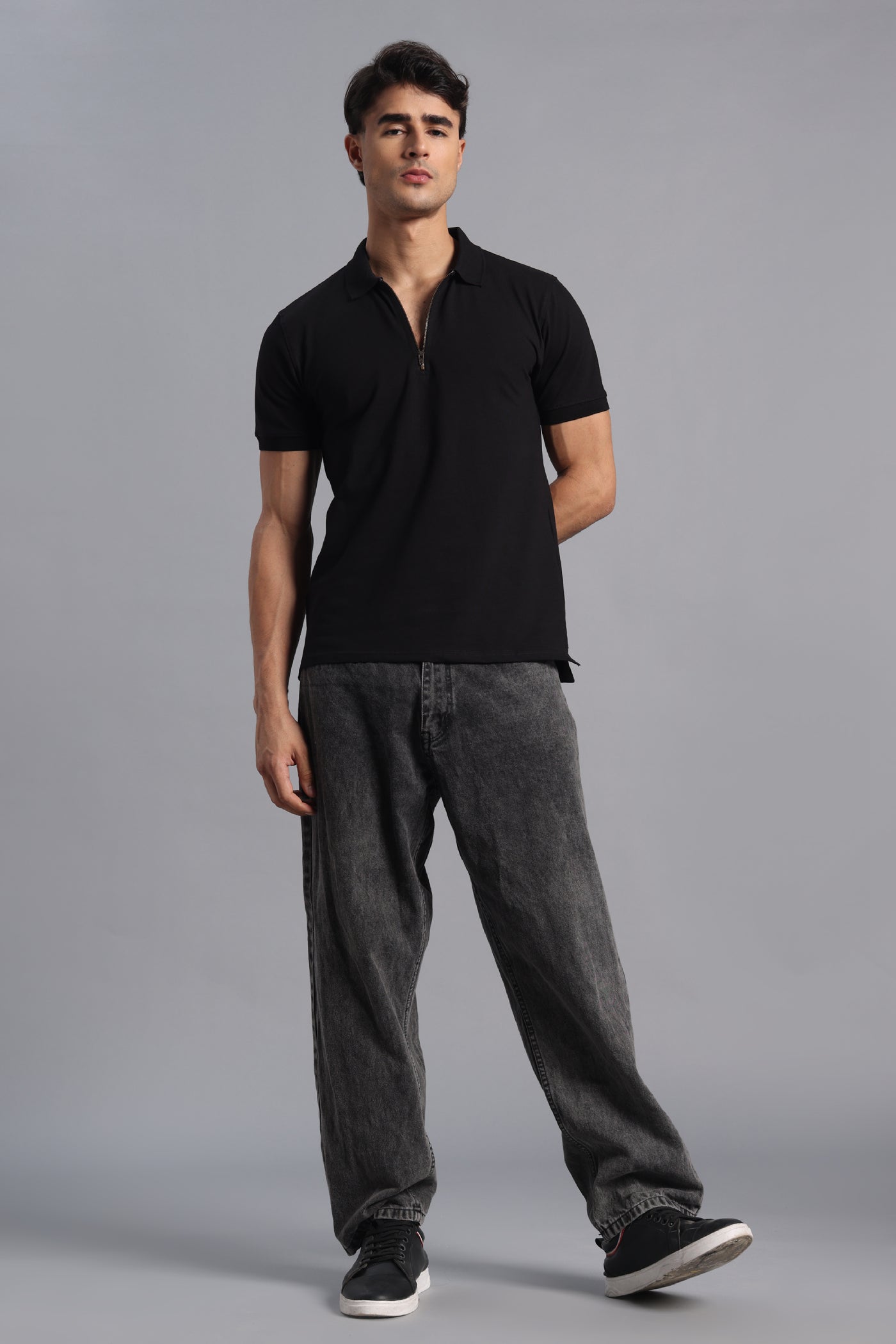 Black Zipper Polo – Matty Lycra
