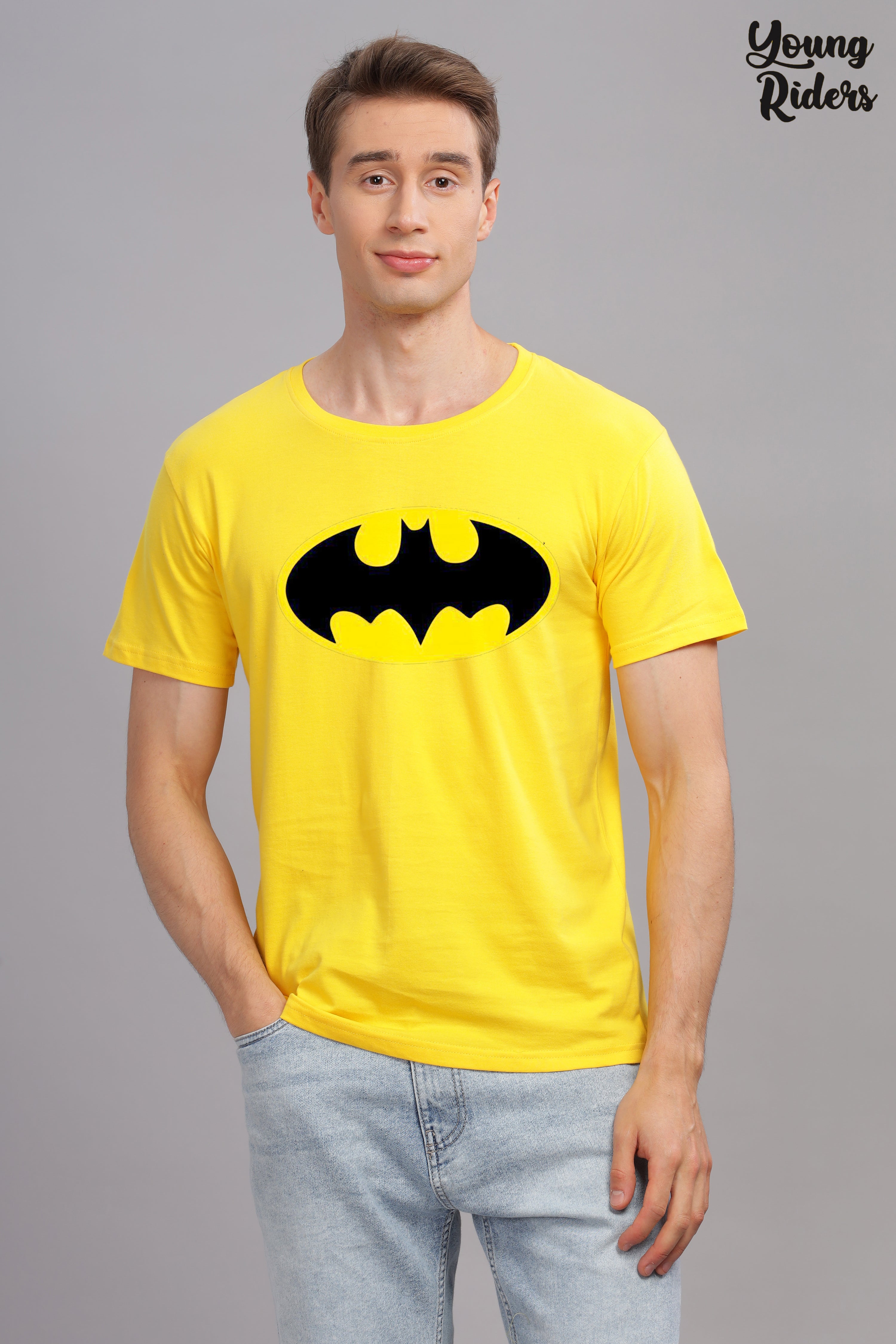 Batman Logo Printed T Shirt Yellow