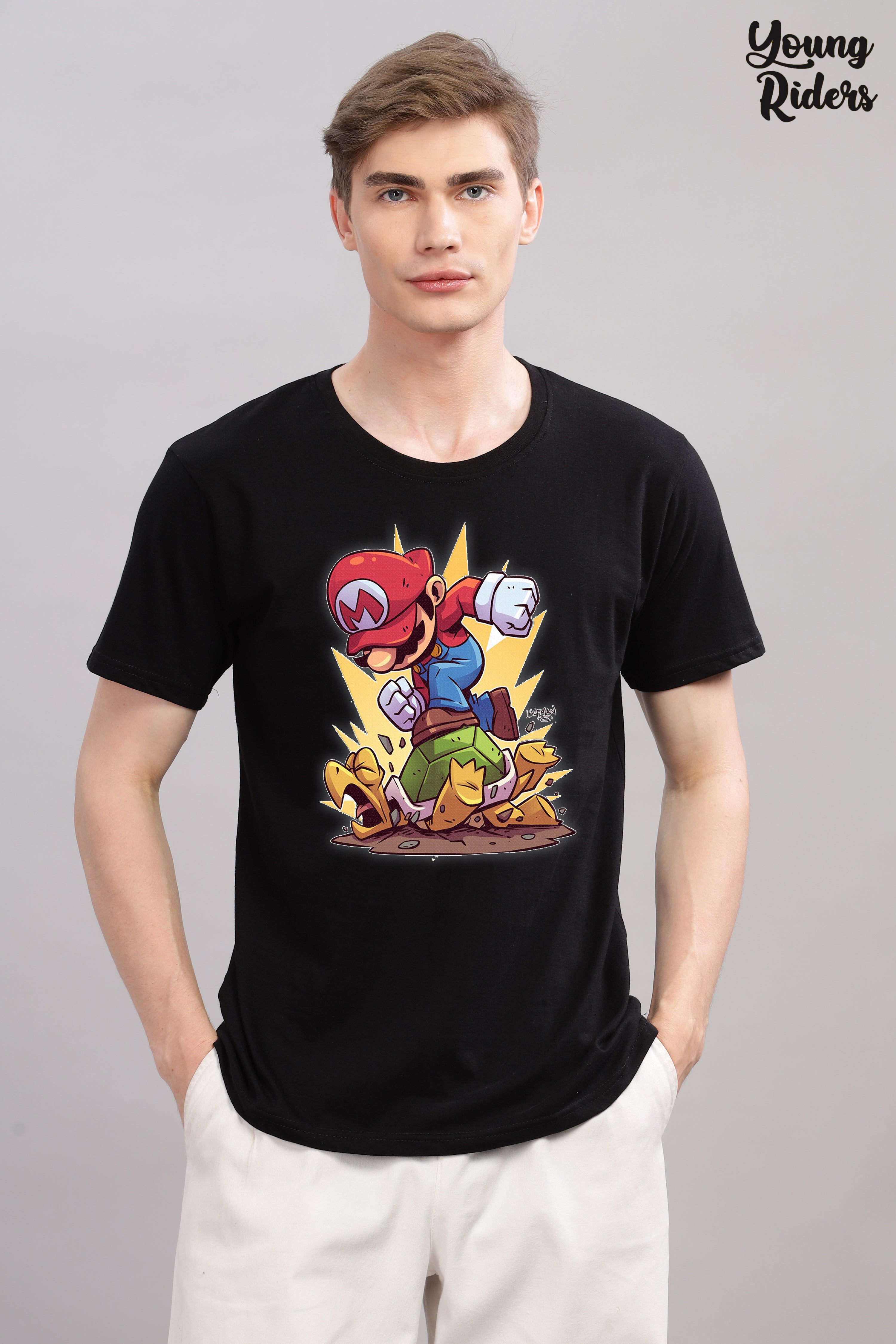 Mario Adventure Printed T-Shirt-Black