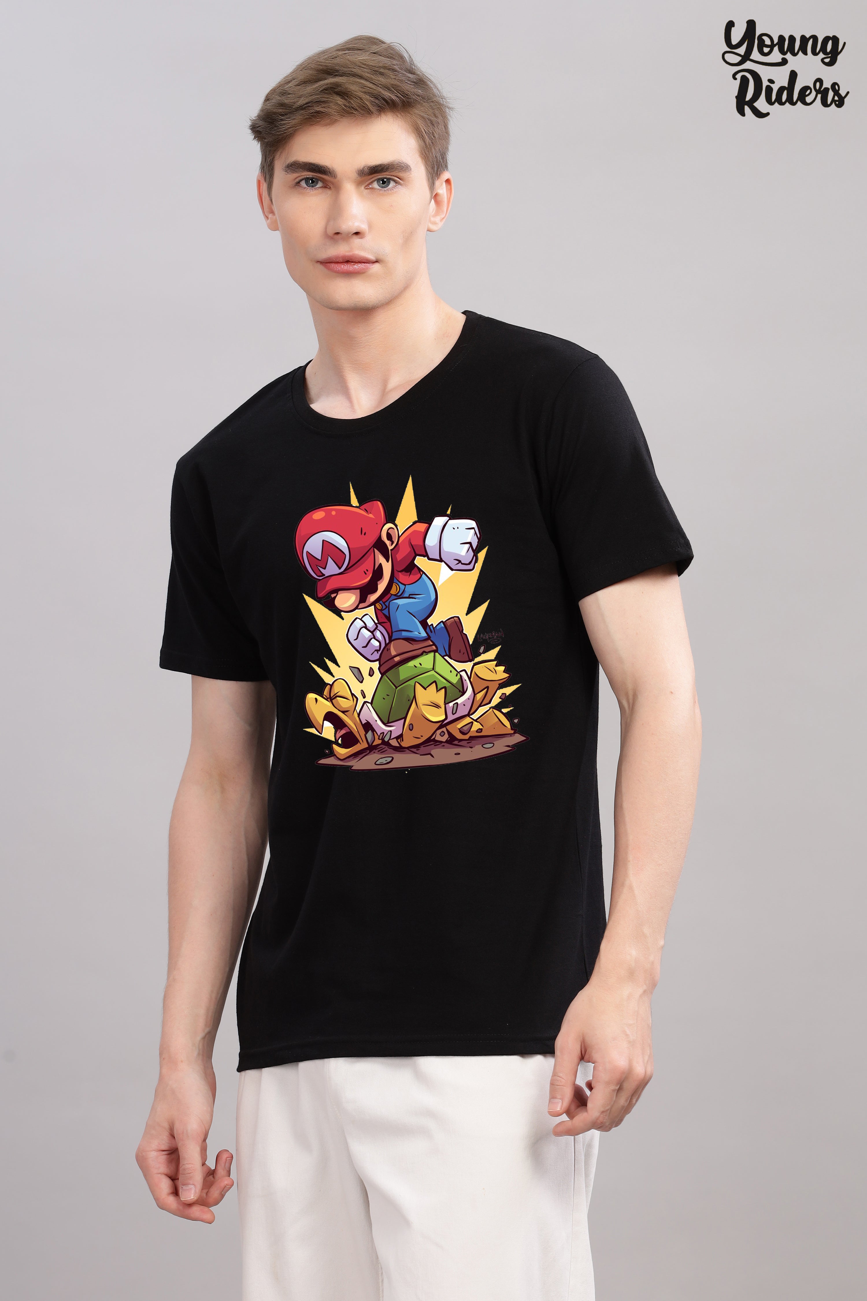 Mario Adventure Printed T-Shirt-Black