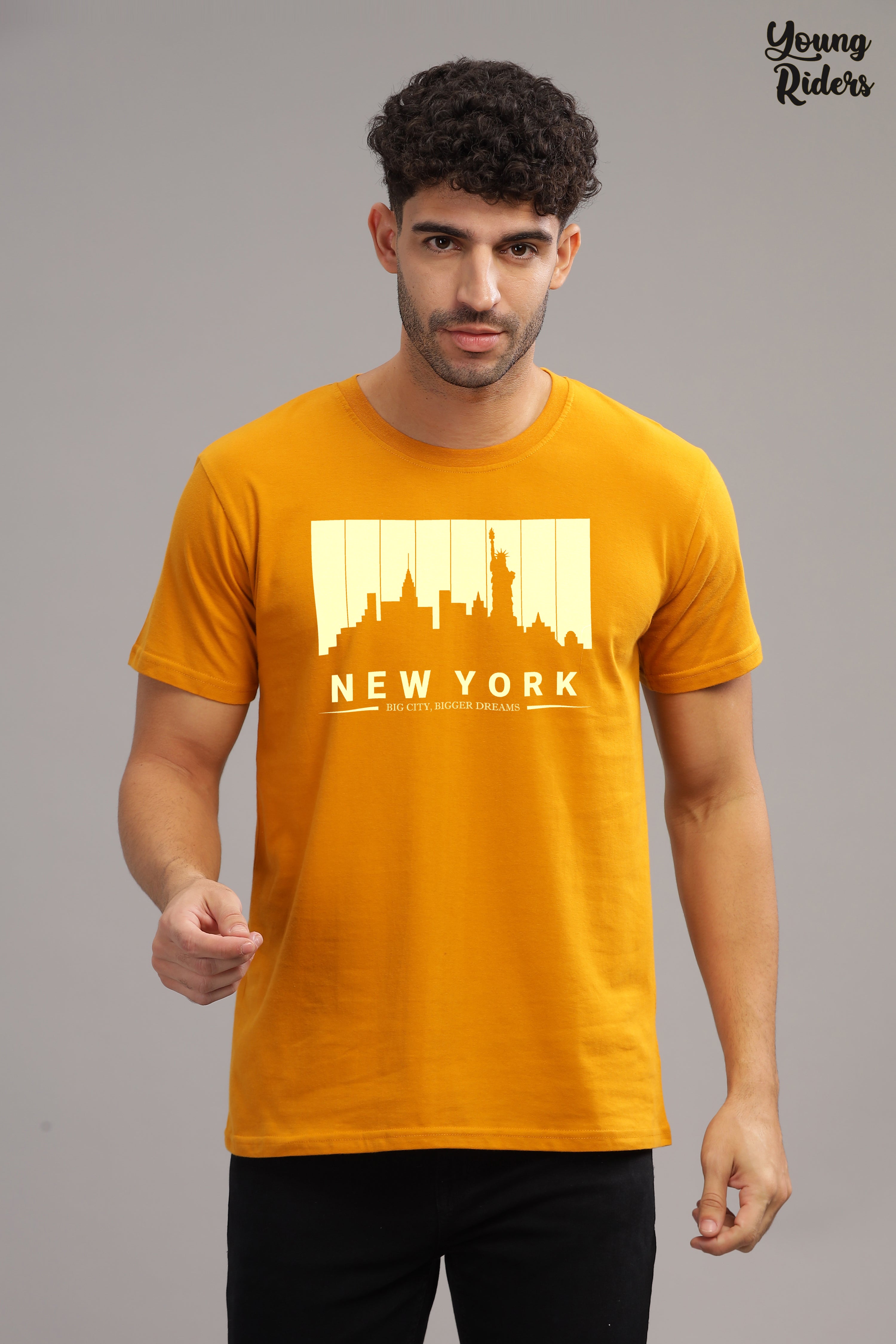 New-York Printed t-Shirt-Gold