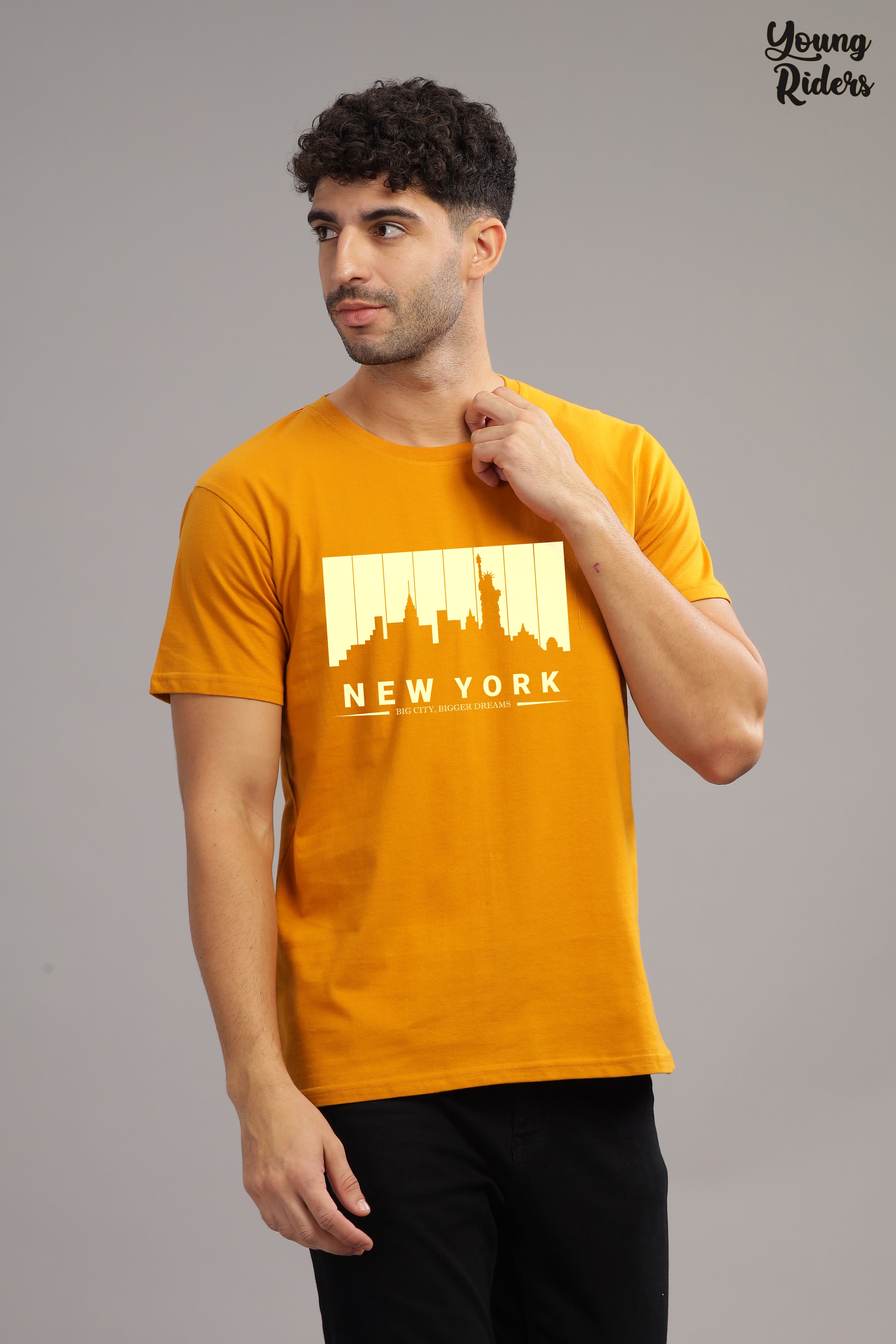 New-York Printed t-Shirt-Gold