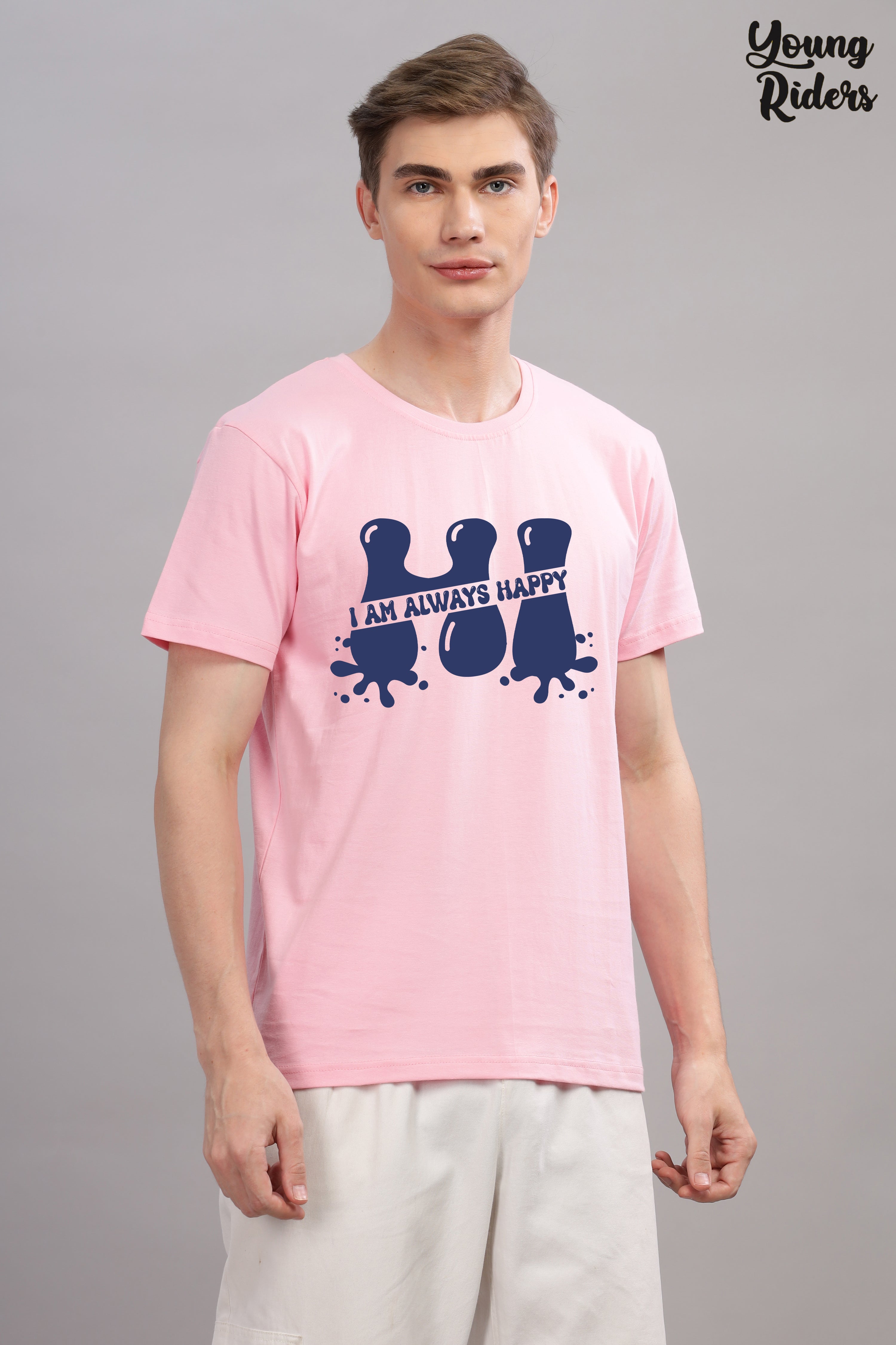 I Am Always Happy Printed t-Shirt-Pink