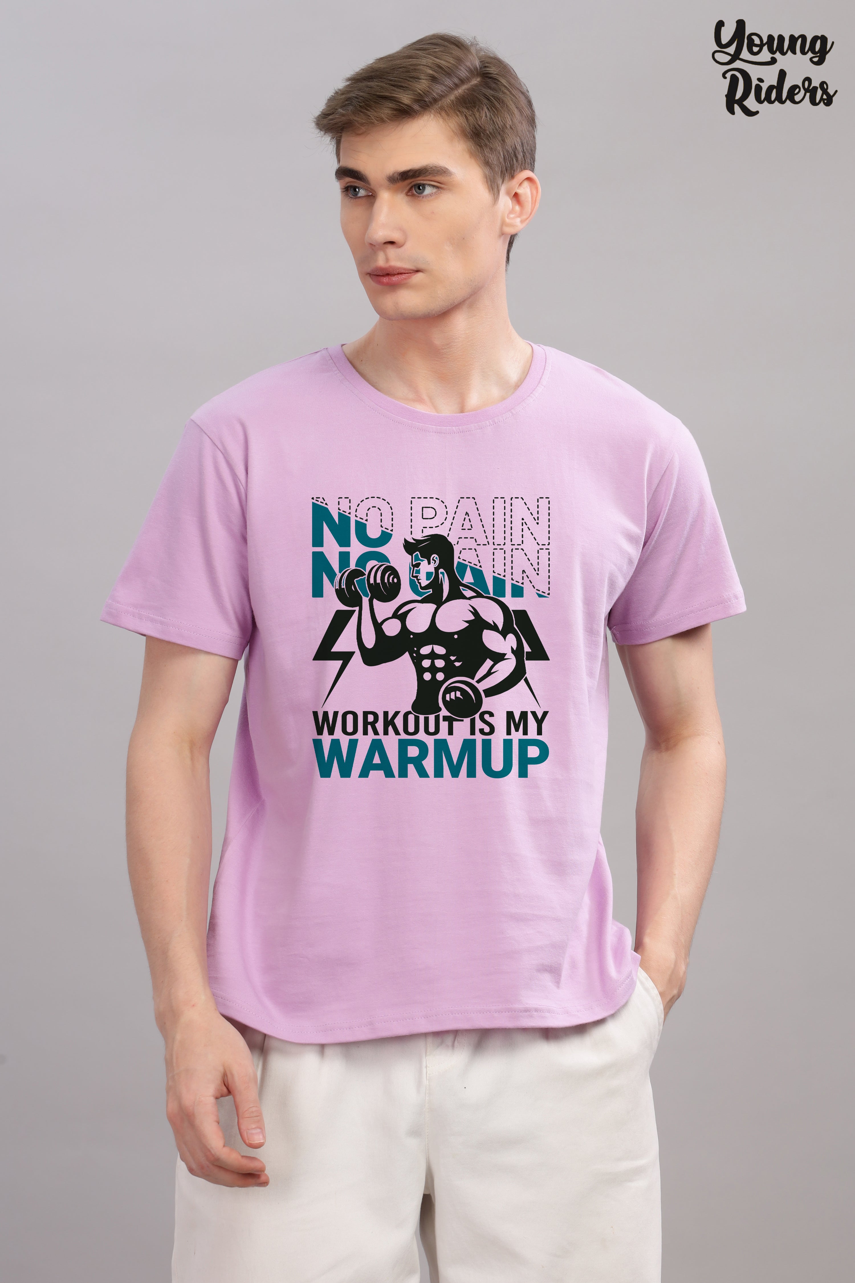 No Pain No Gain printed T-Shirt-Lavender