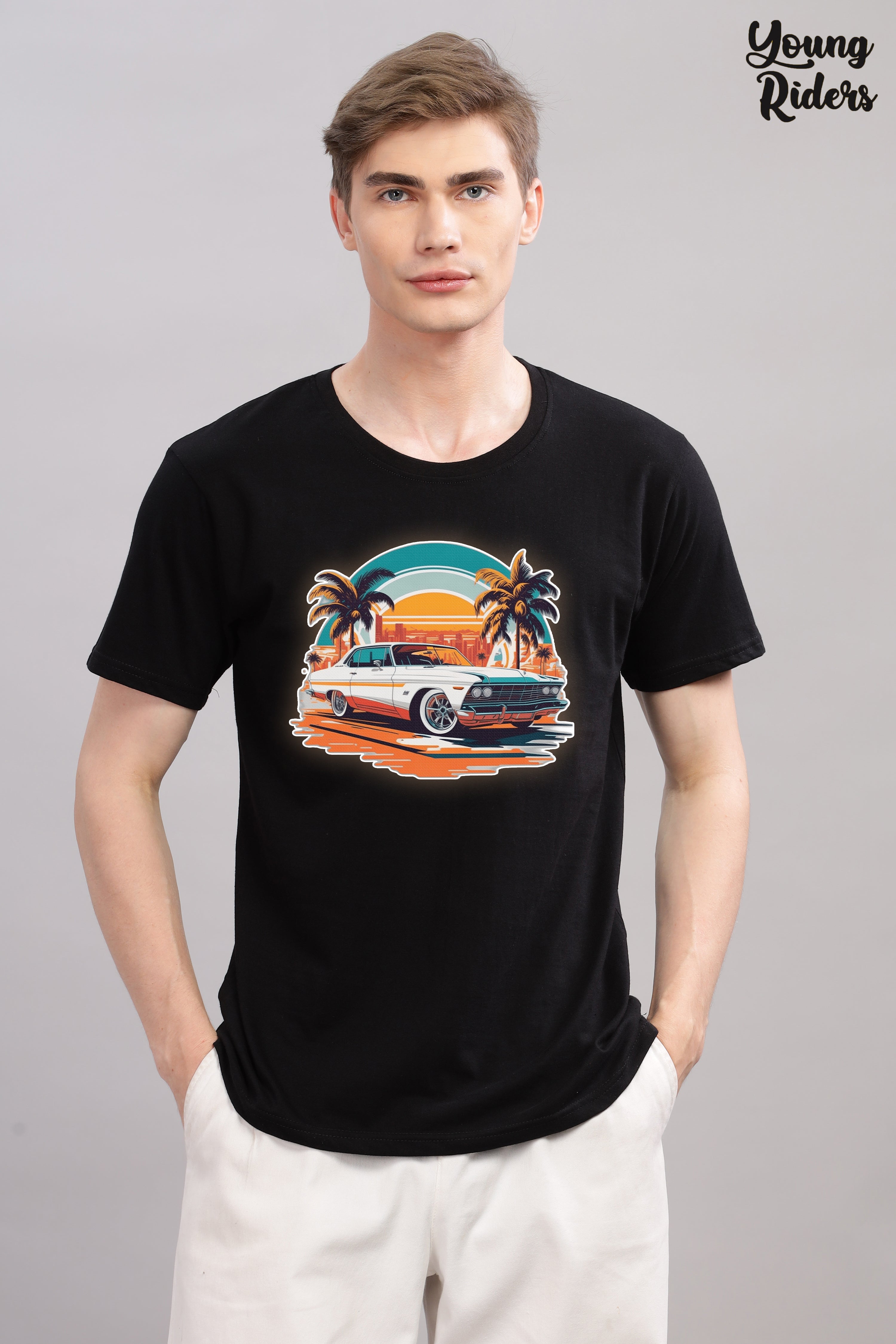 Classic Car Printed T-Shirt-Black