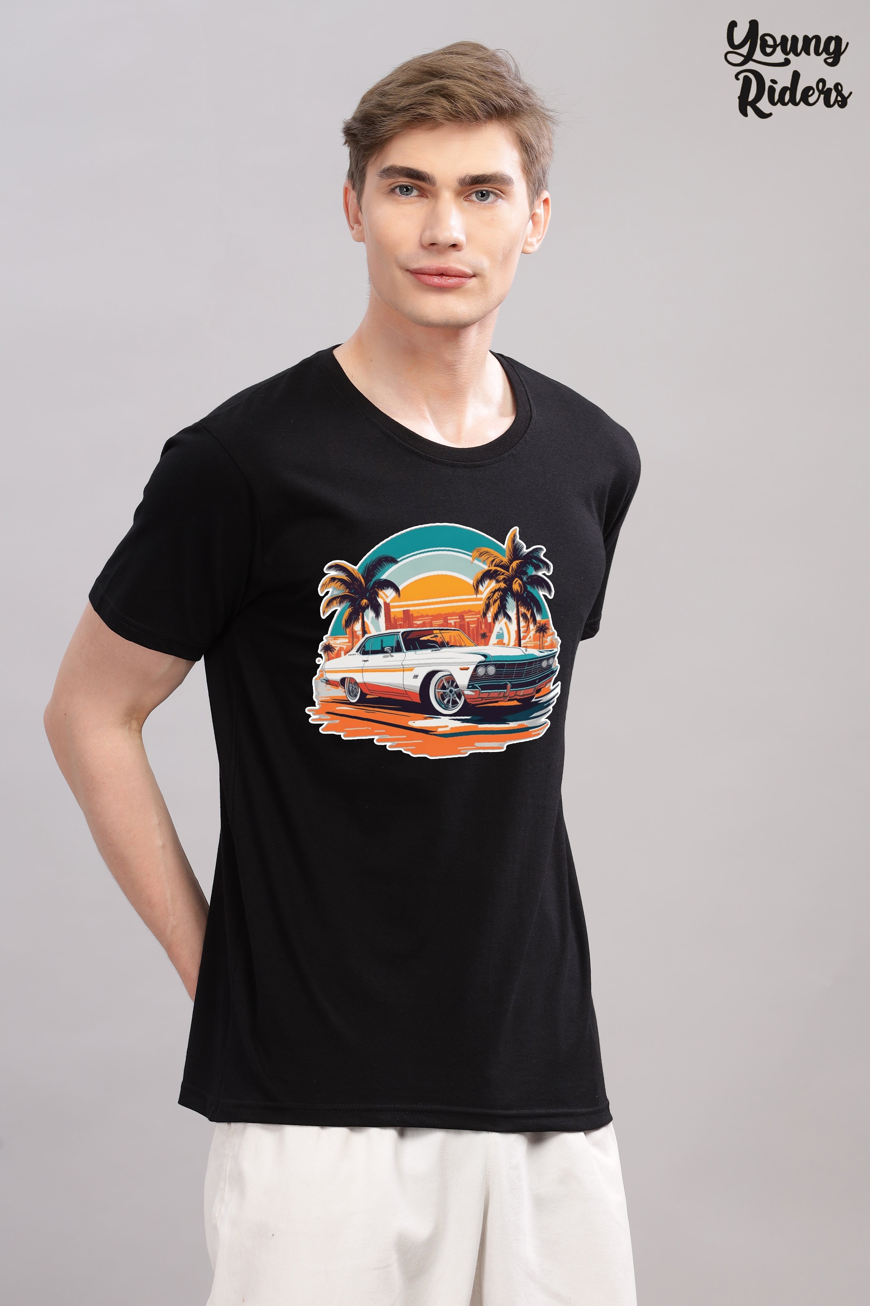 Classic Car Printed T-Shirt-Black