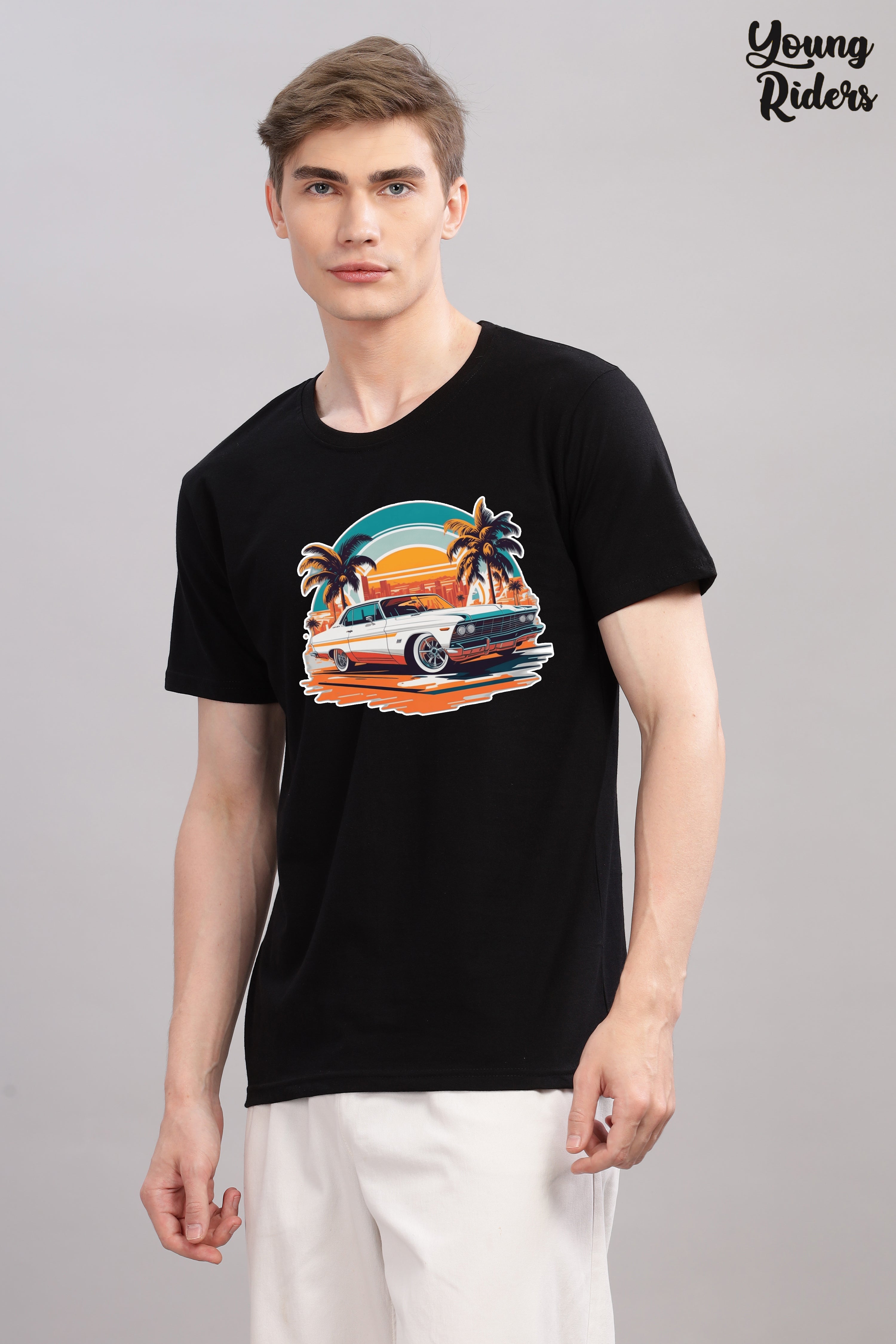 Classic Car Printed T-Shirt-Black