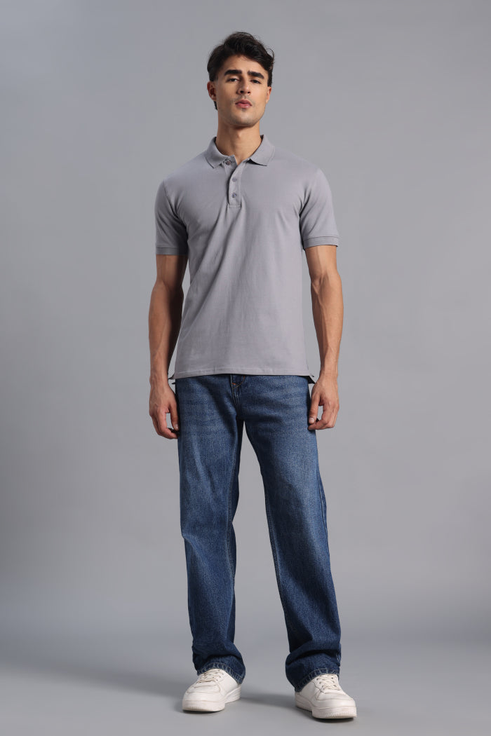 Dark Grey Polo T-shirt for Men