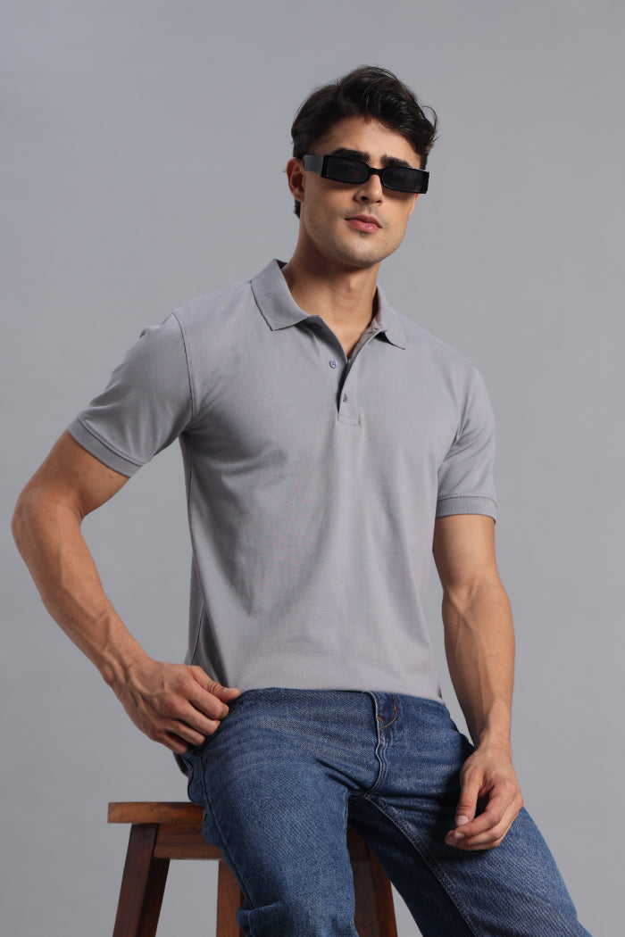 Dark Grey Polo T-shirt for Men